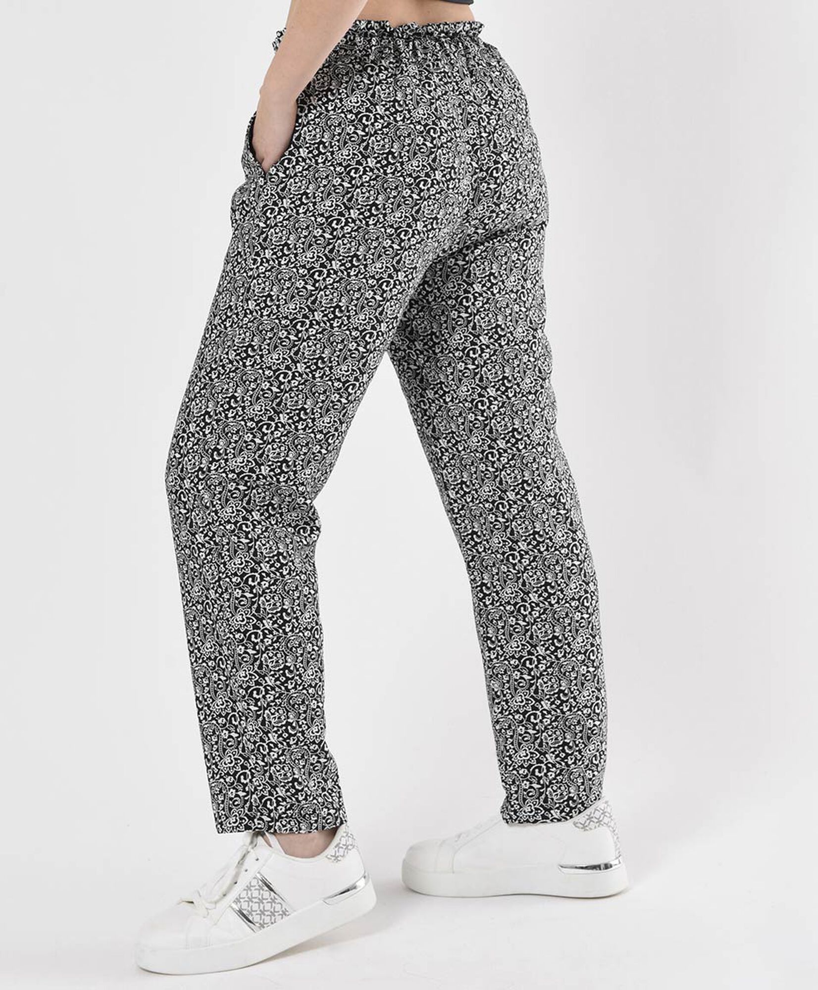 Pantalón mujer bicolor botones Pantalón mujer bicolor botones