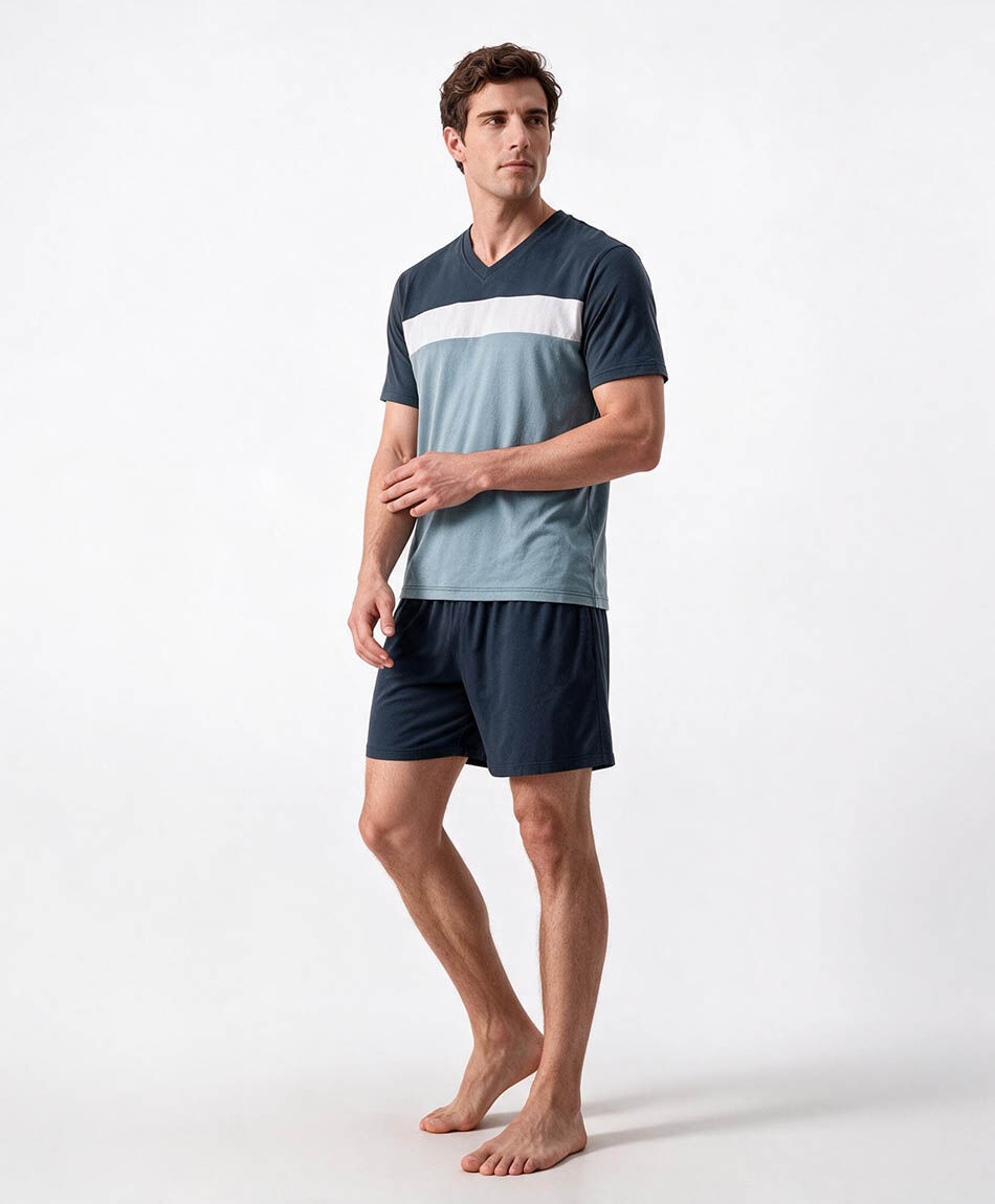 Pijama hombre l&iacute;nea azul