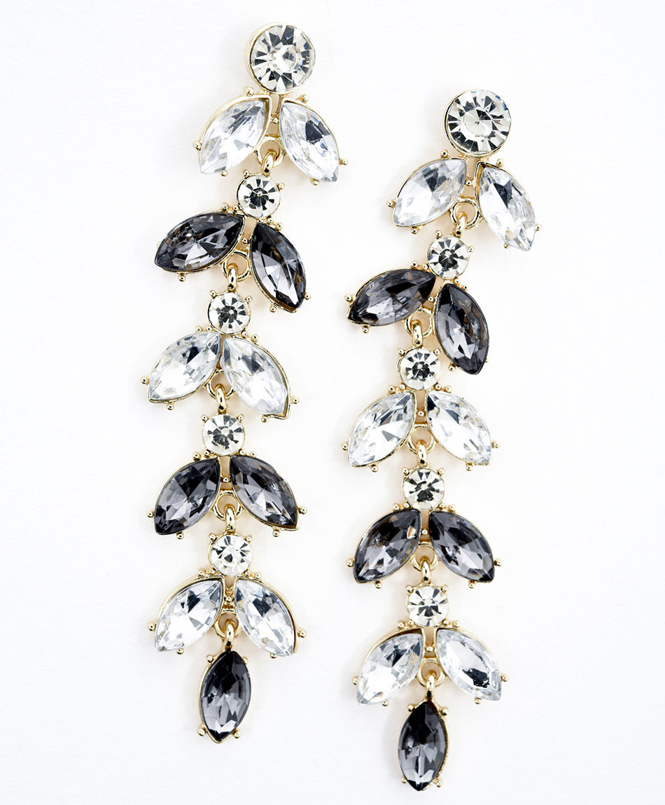 Aros mujer piedras blanco y negro