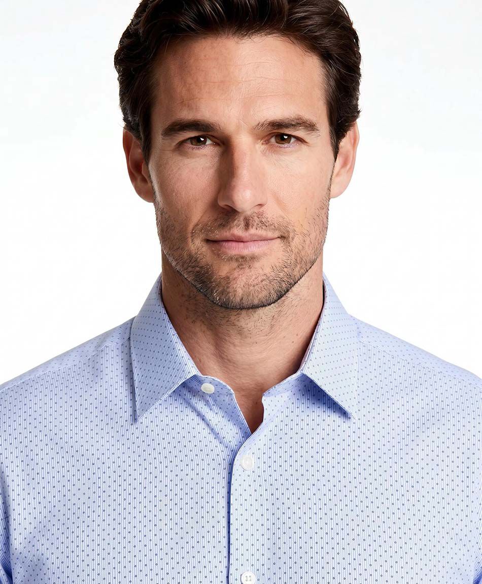 Camisa hombre dise&ntilde;o formal celeste