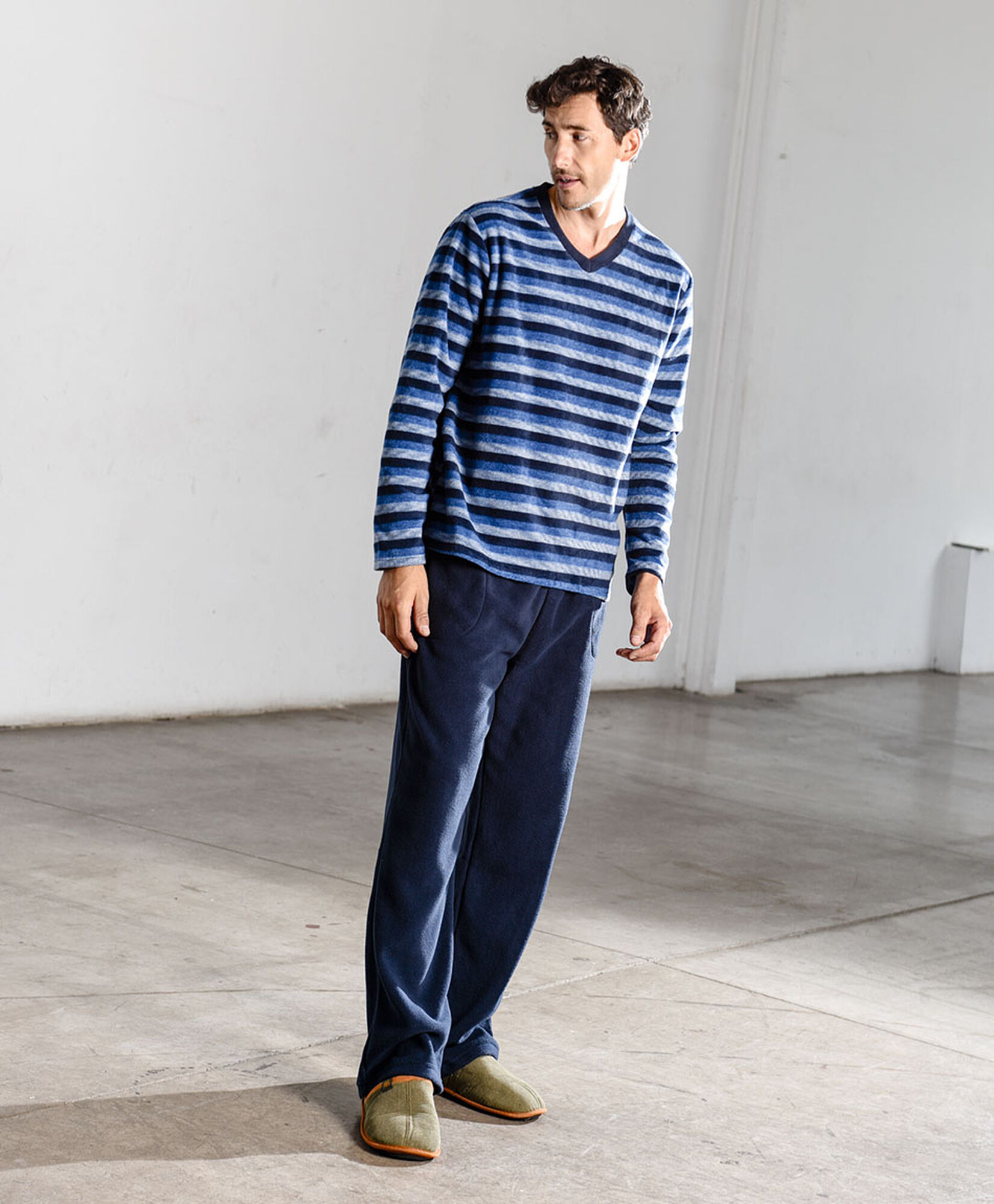 Pijama hombre polar líneas Pijama hombre polar líneas