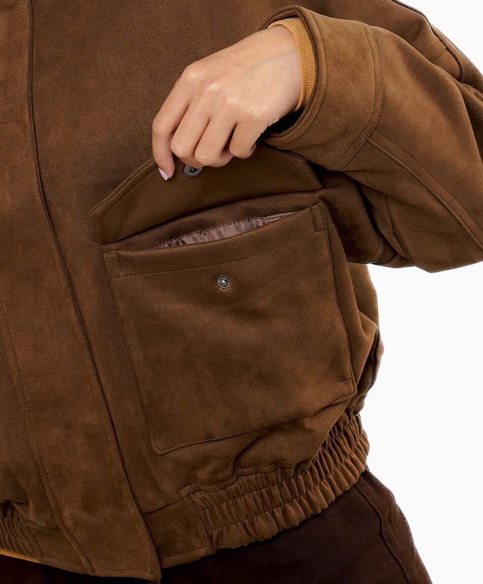 Chaqueta mujer suede bolsillos