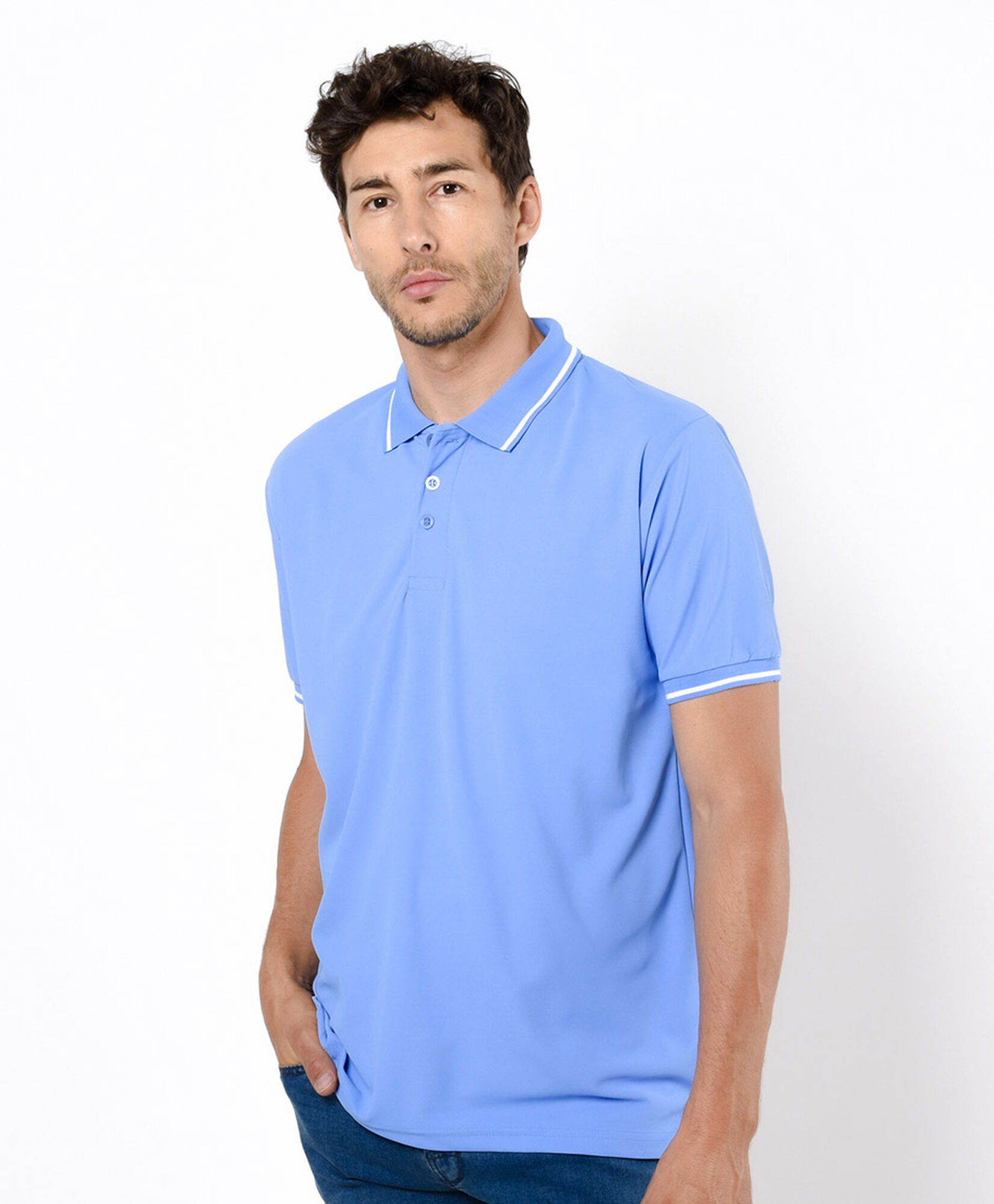 Polera hombre dry fit cuello piqué línea Polera hombre dry fit cuello piqué línea