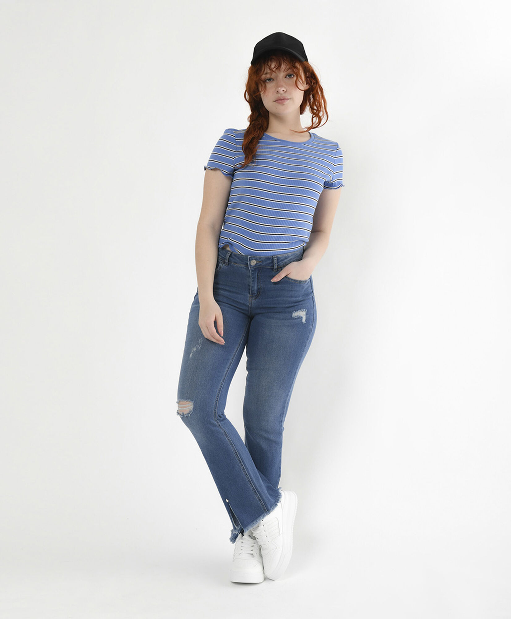 Jeans mujer desflecado flare Jeans mujer desflecado flare