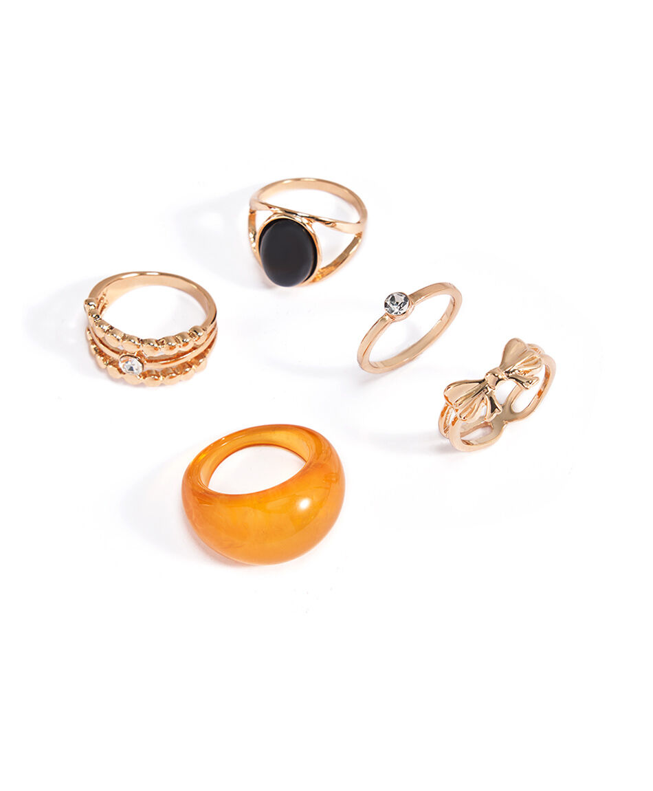 Set anillo mujer fashion dorado