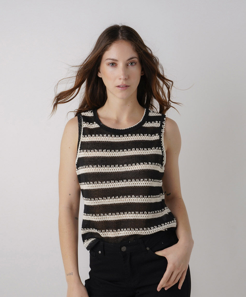Tejido mujer polera sin mangas