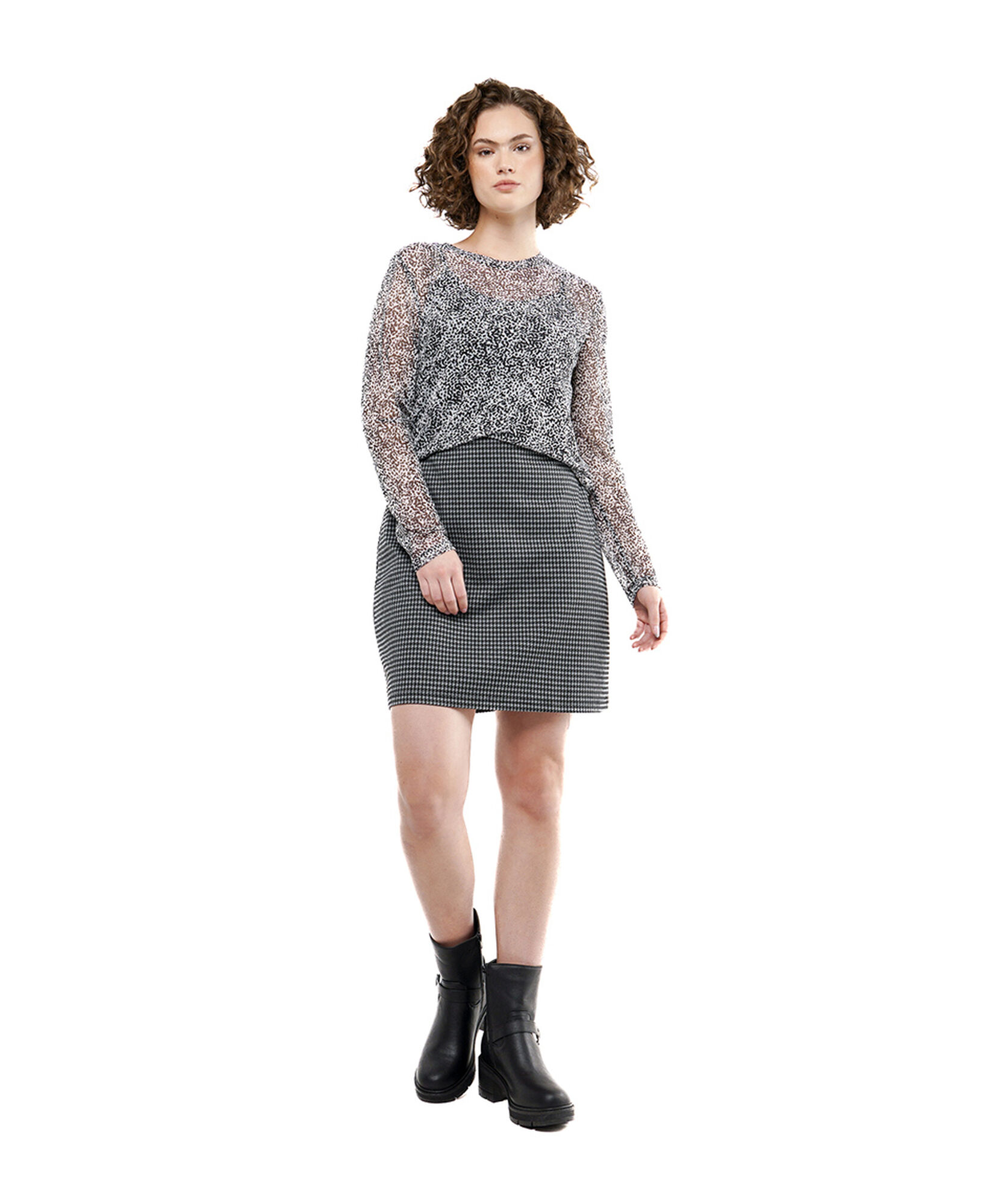 Mini falda mujer diseño pied de poule Mini falda mujer diseño pied de poule