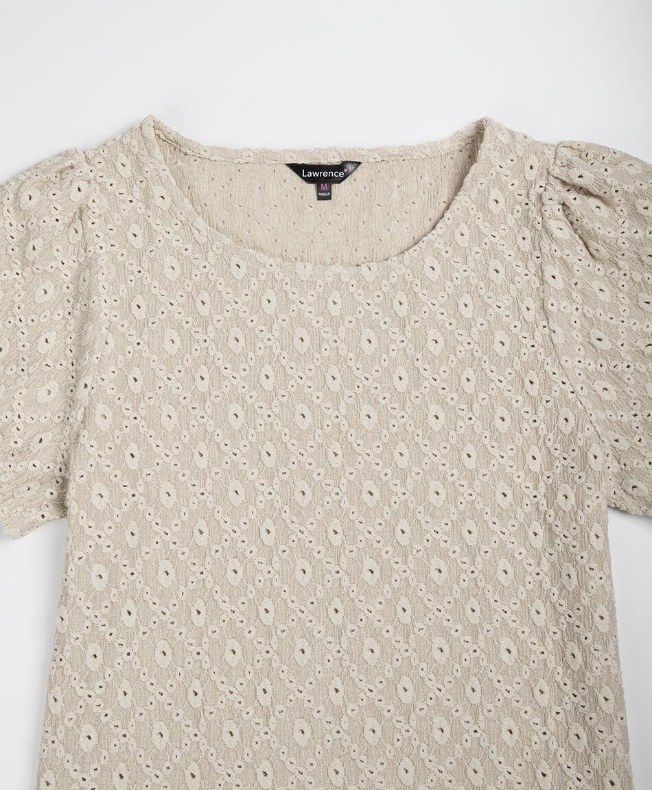 Polera mujer florcitas caladas