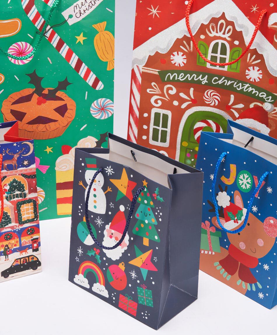 Set 5 bolsas de regalo navidad mix