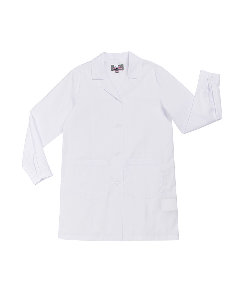 Delantal escolar dise&ntilde;o liso blanco