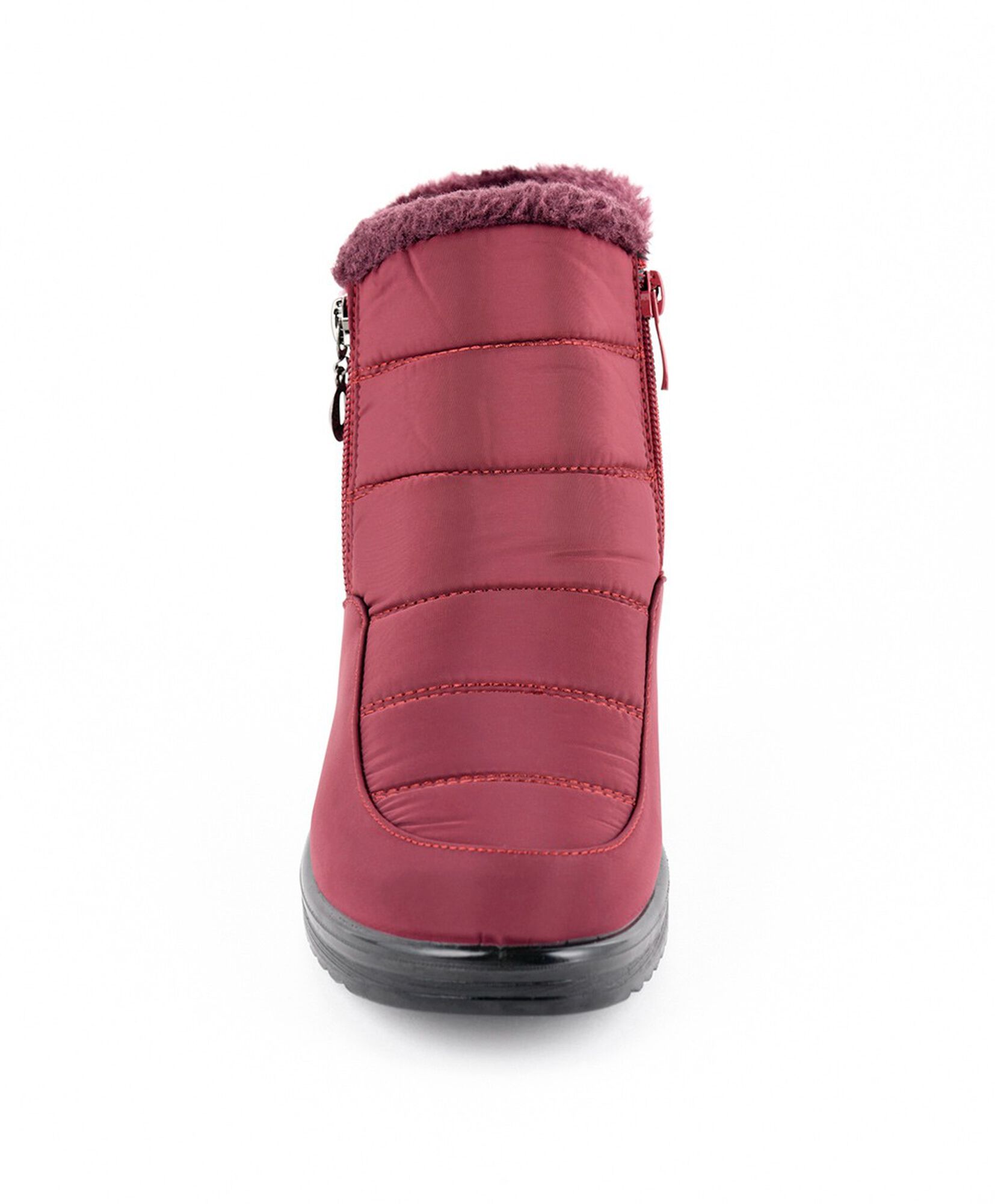 Botín mujer forrado estilo parka rojo Botín mujer forrado estilo parka rojo
