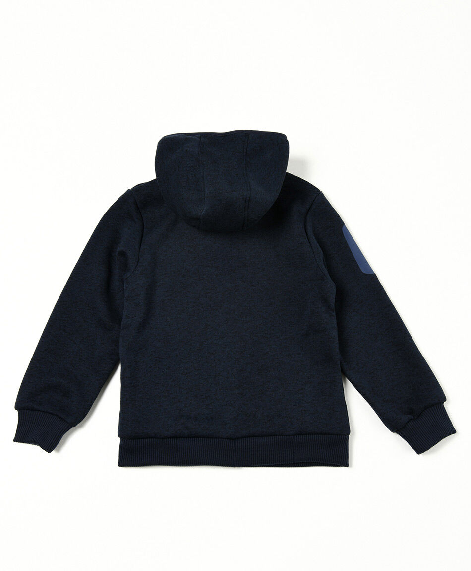 Chaqueta escolar jaspeada bolsillos