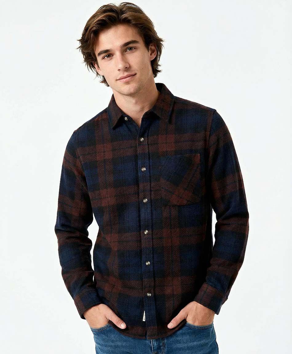 Chaqueta hombre franela escoc&eacute;s