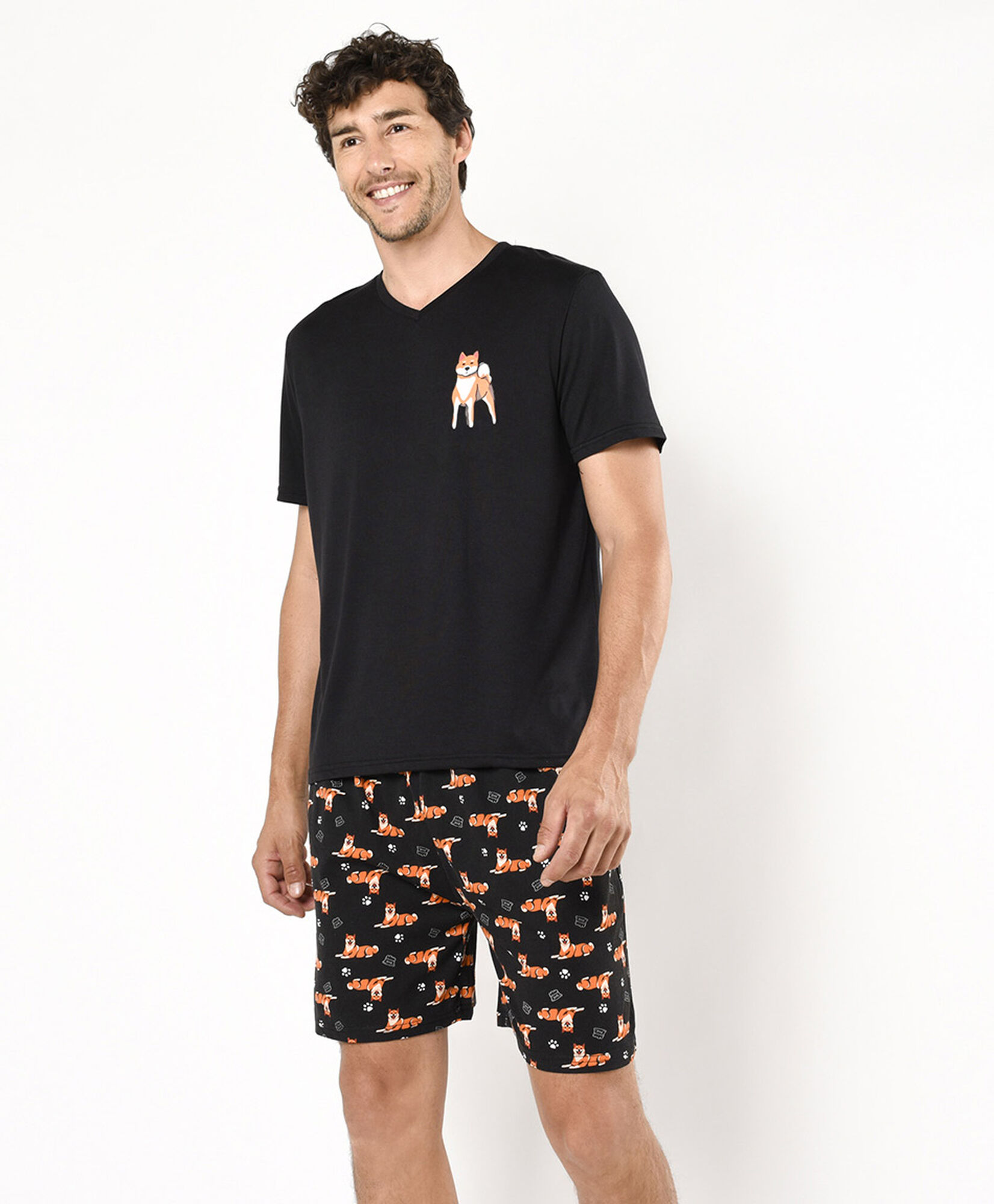 Pijama hombre estampado shiba inu Pijama hombre estampado shiba inu