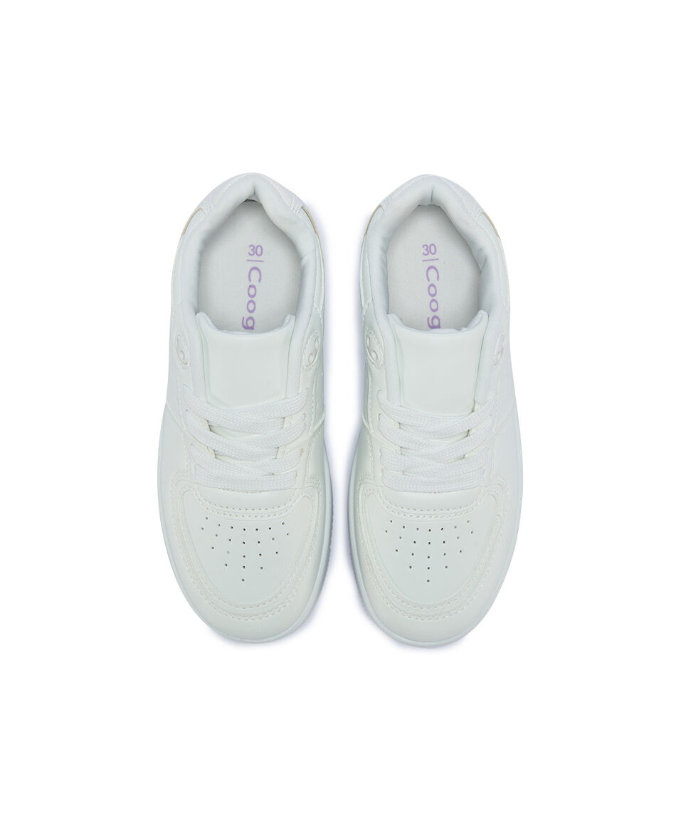 Zapatilla infantil (28 a 35) dise&ntilde;o  plataforma white