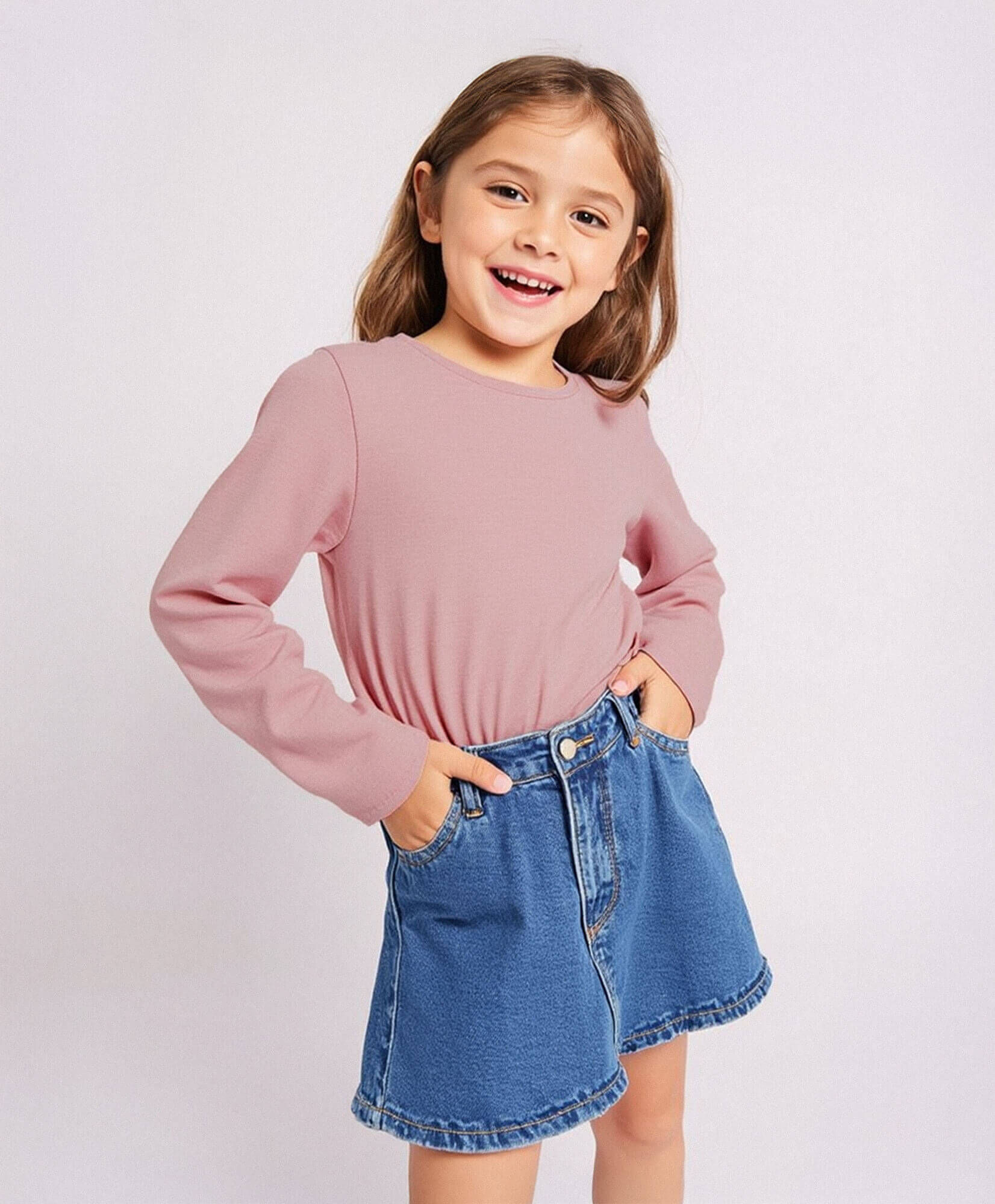 Polera niña básica manga larga Polera niña básica manga larga