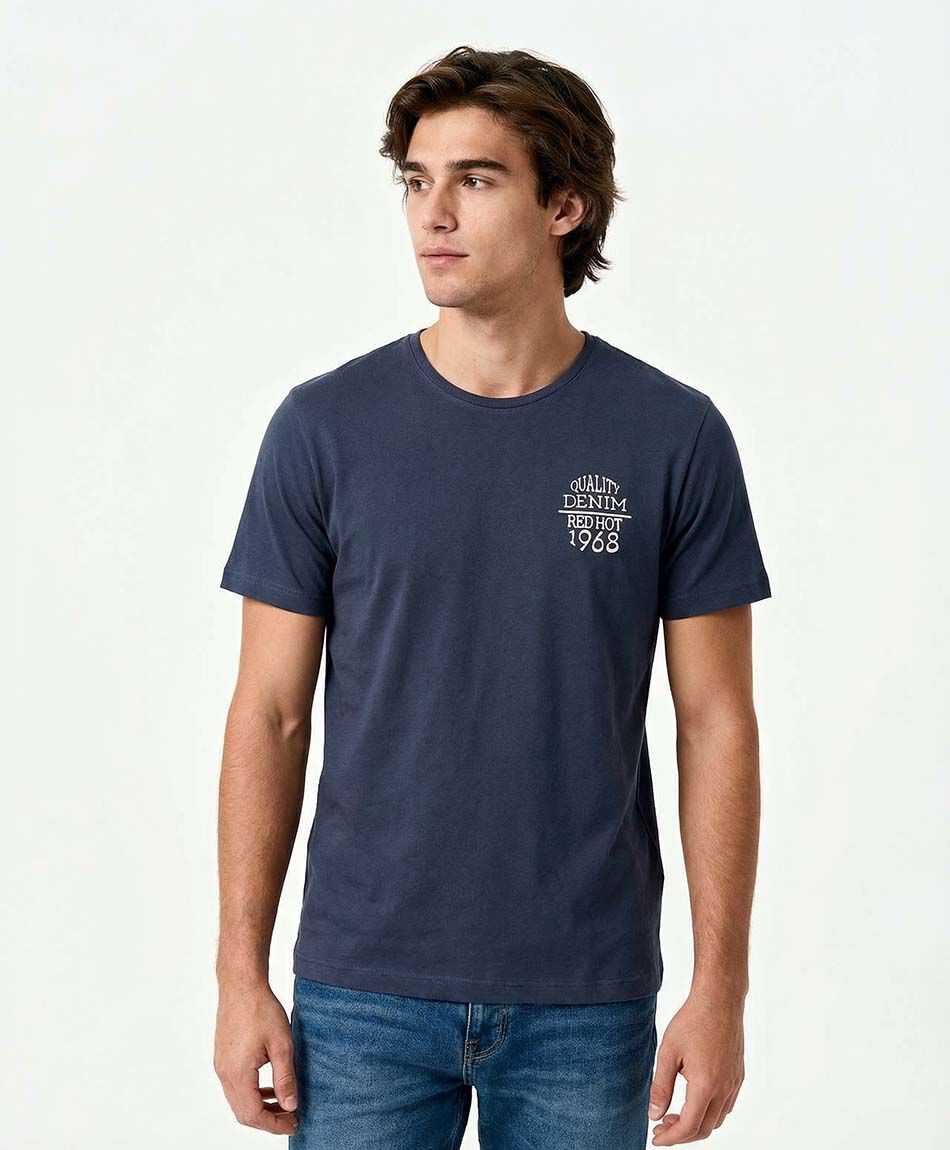 Polera hombre estampado blue 1968
