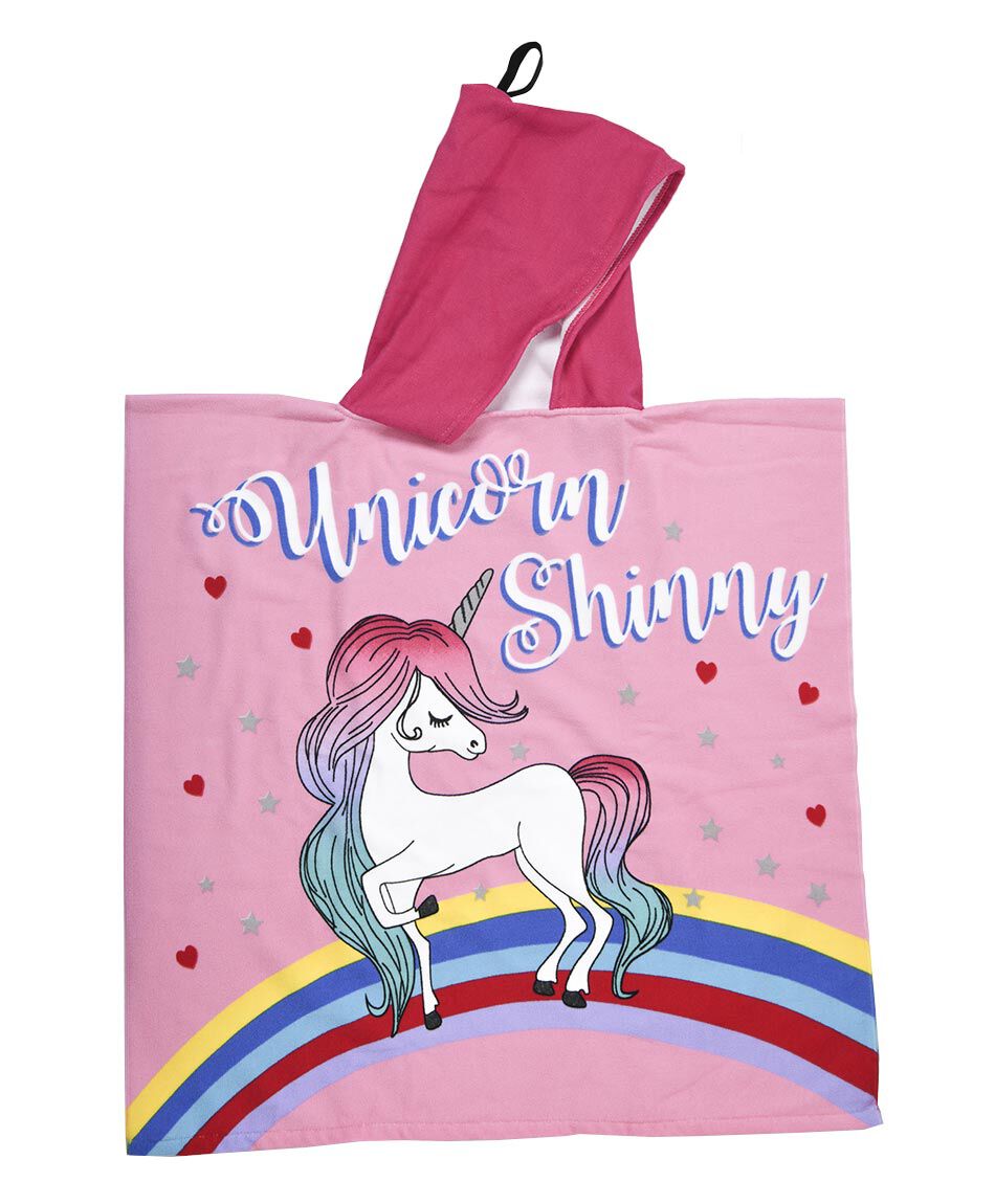 Poncho de ba&ntilde;o unicornio