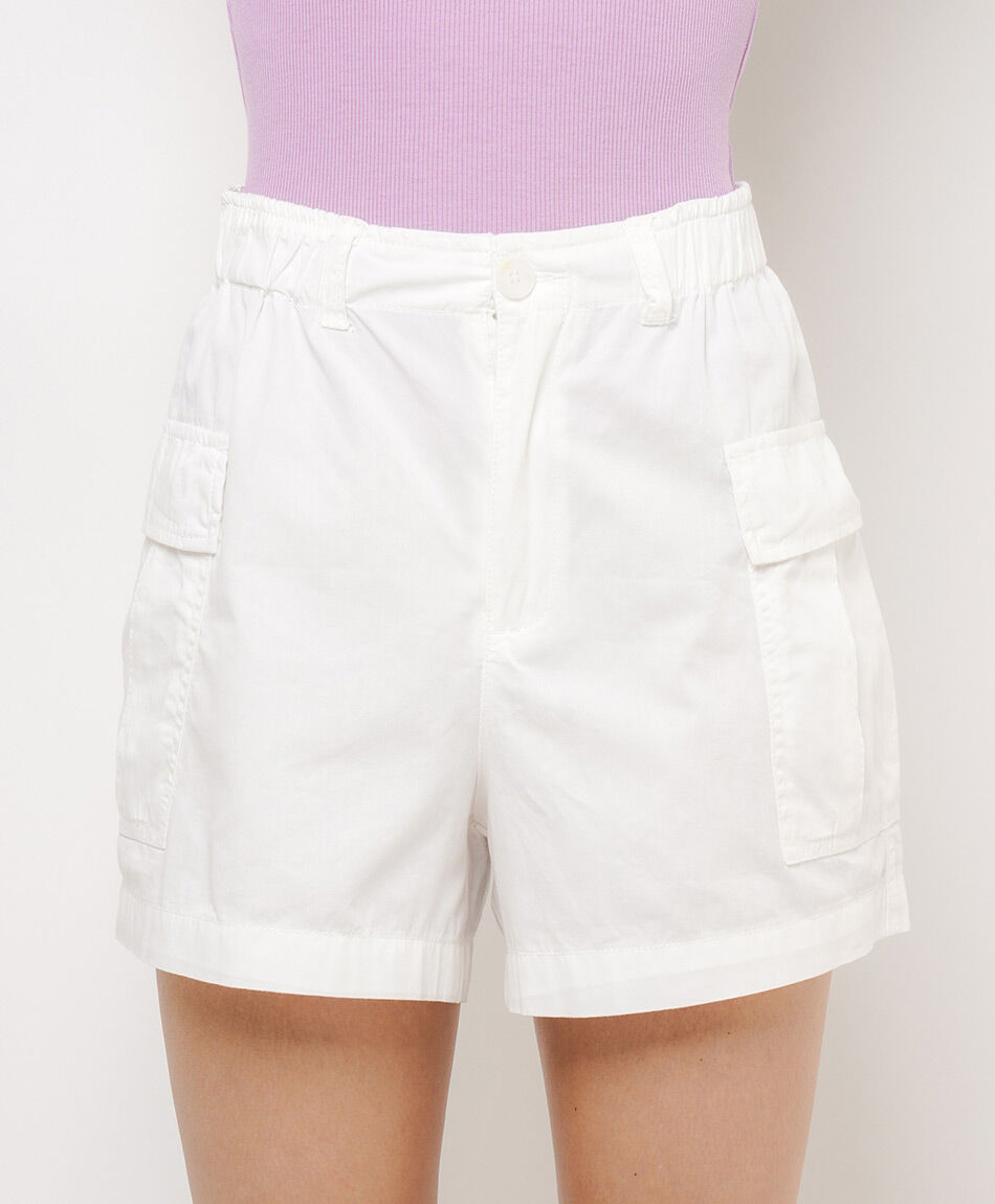 Short mujer cargo blanco