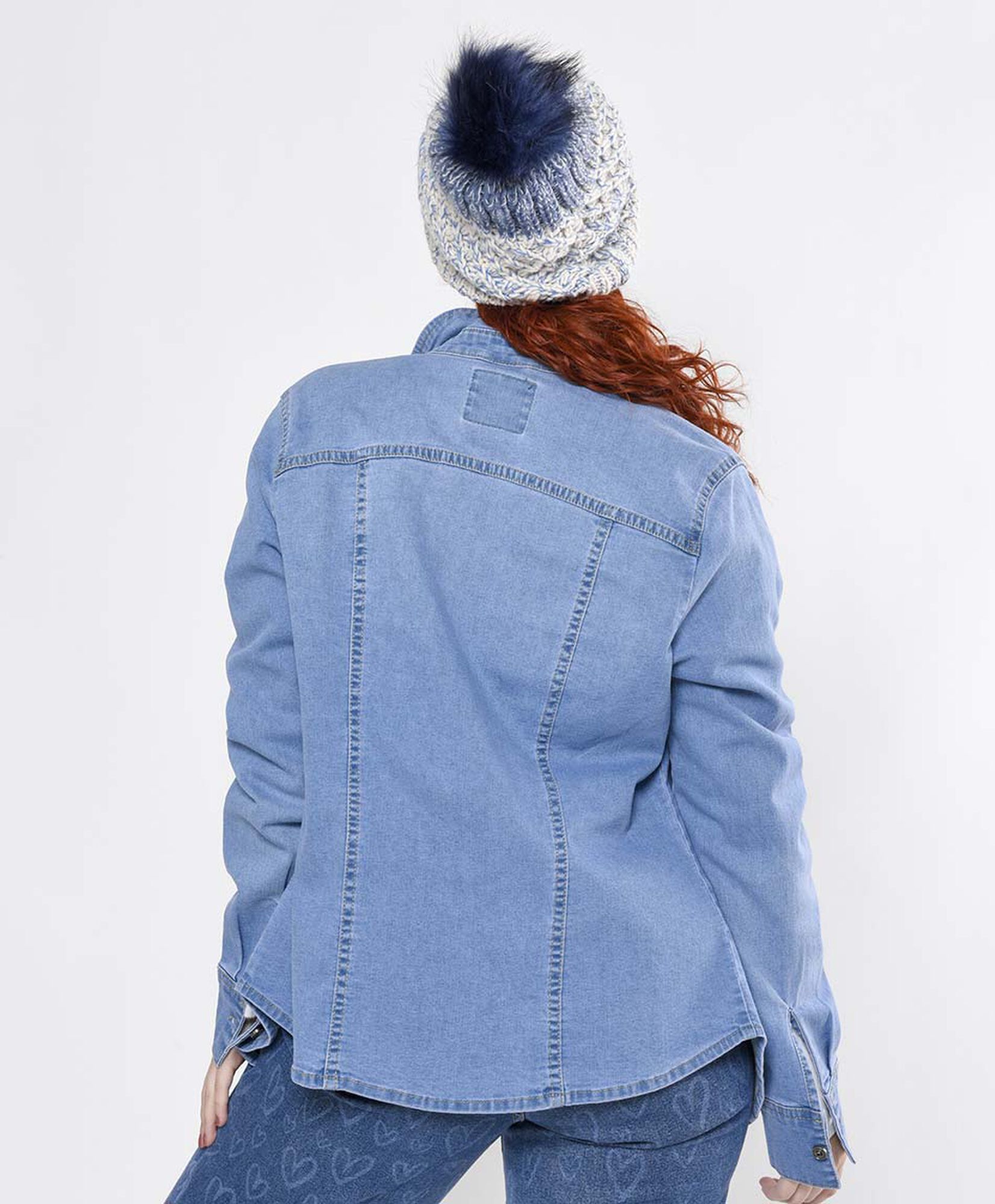 Blusa mujer denim elasticada Blusa mujer denim elasticada