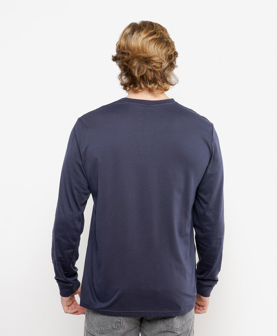 Polera hombre lisa manga larga