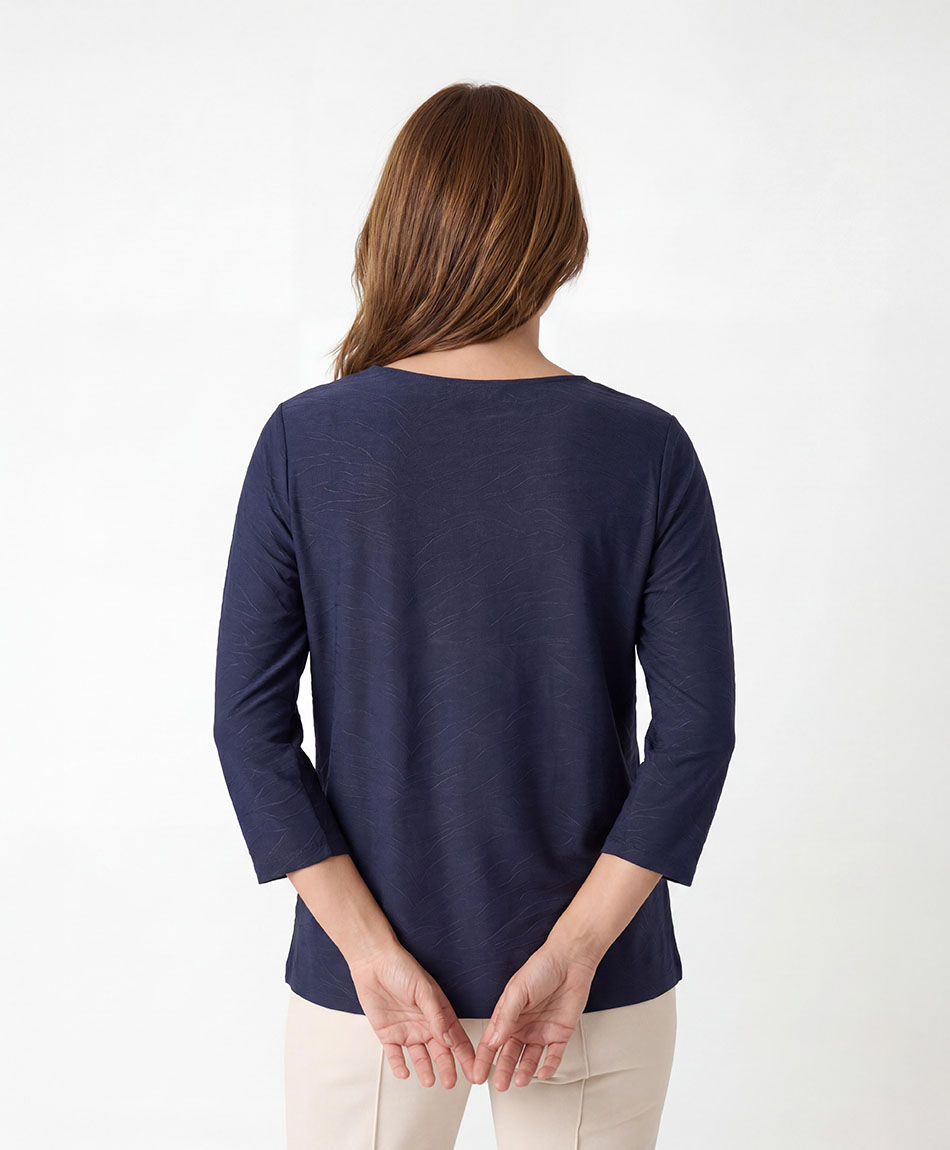 Polera mujer jacquard ondas
