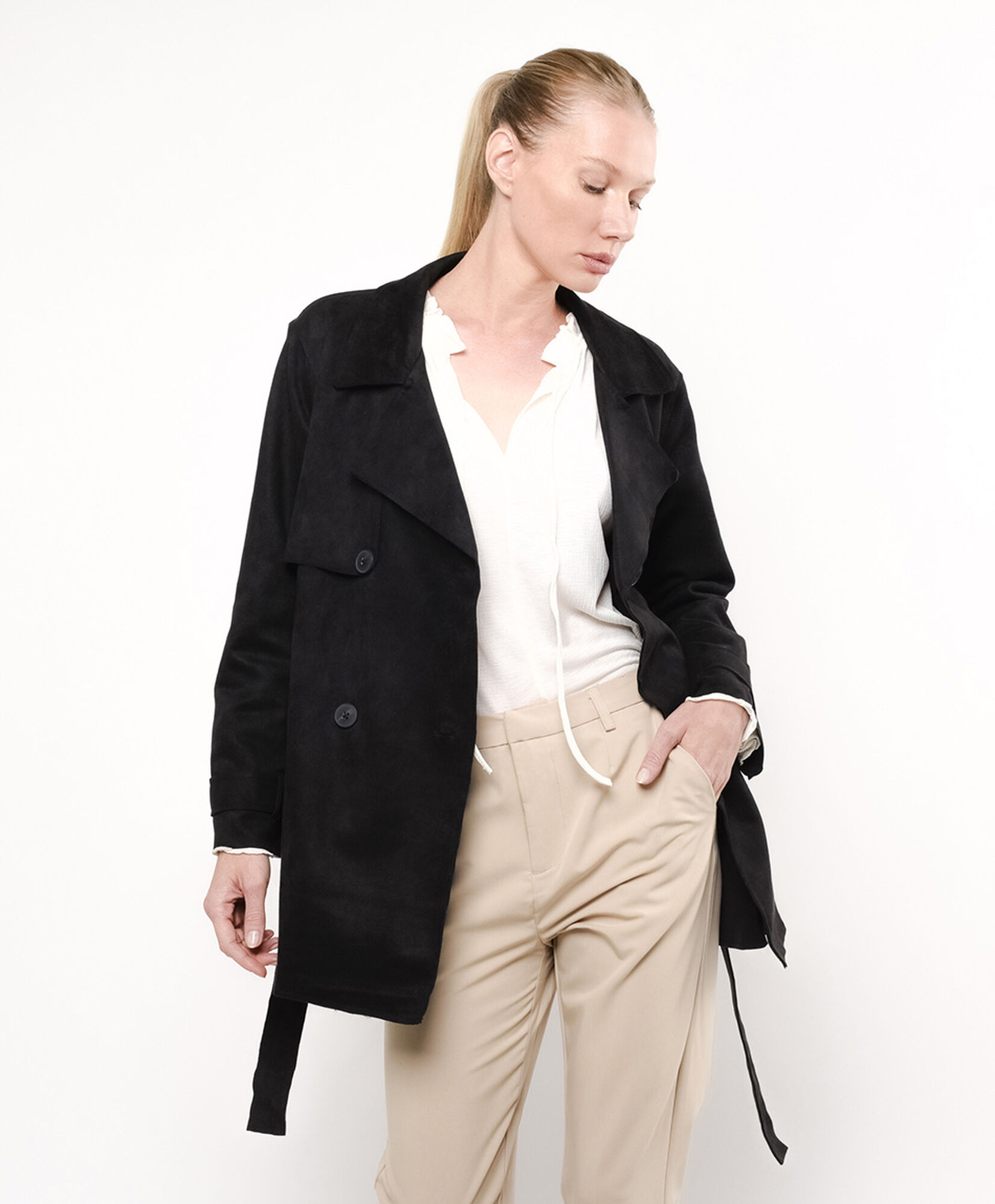 Abrigo mujer botones cinturón Abrigo mujer botones cinturón