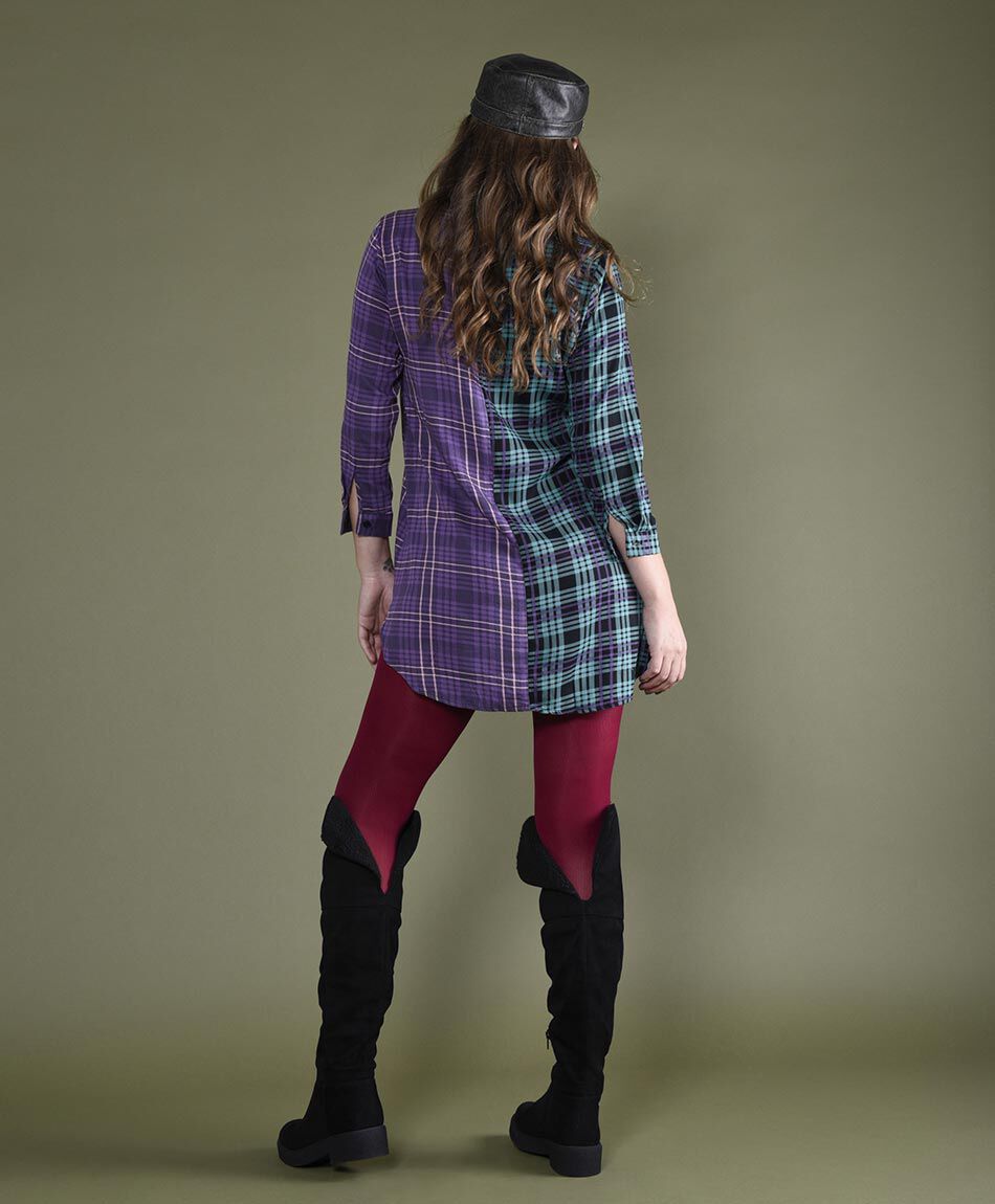 Vestido corto cuello camisero