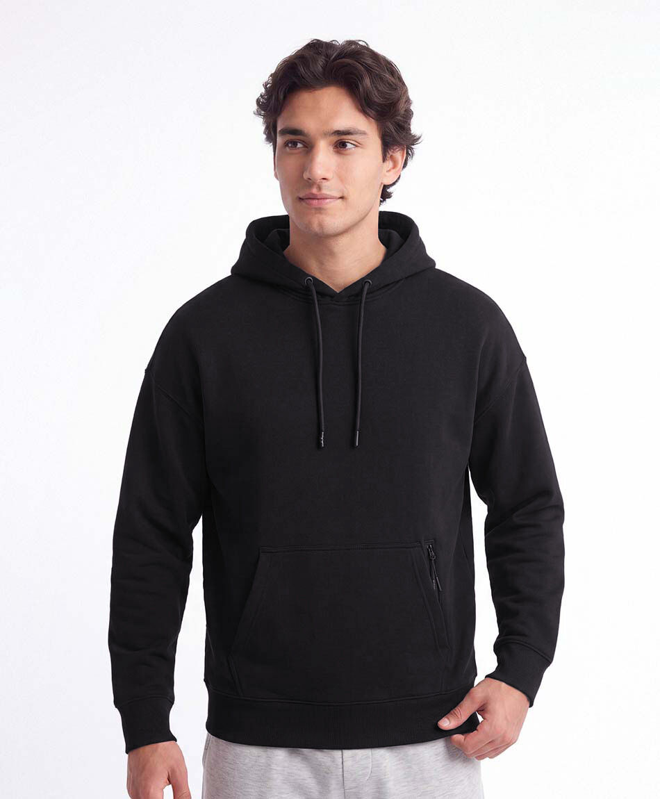 Poler&oacute;n deportivo hombre liso negro