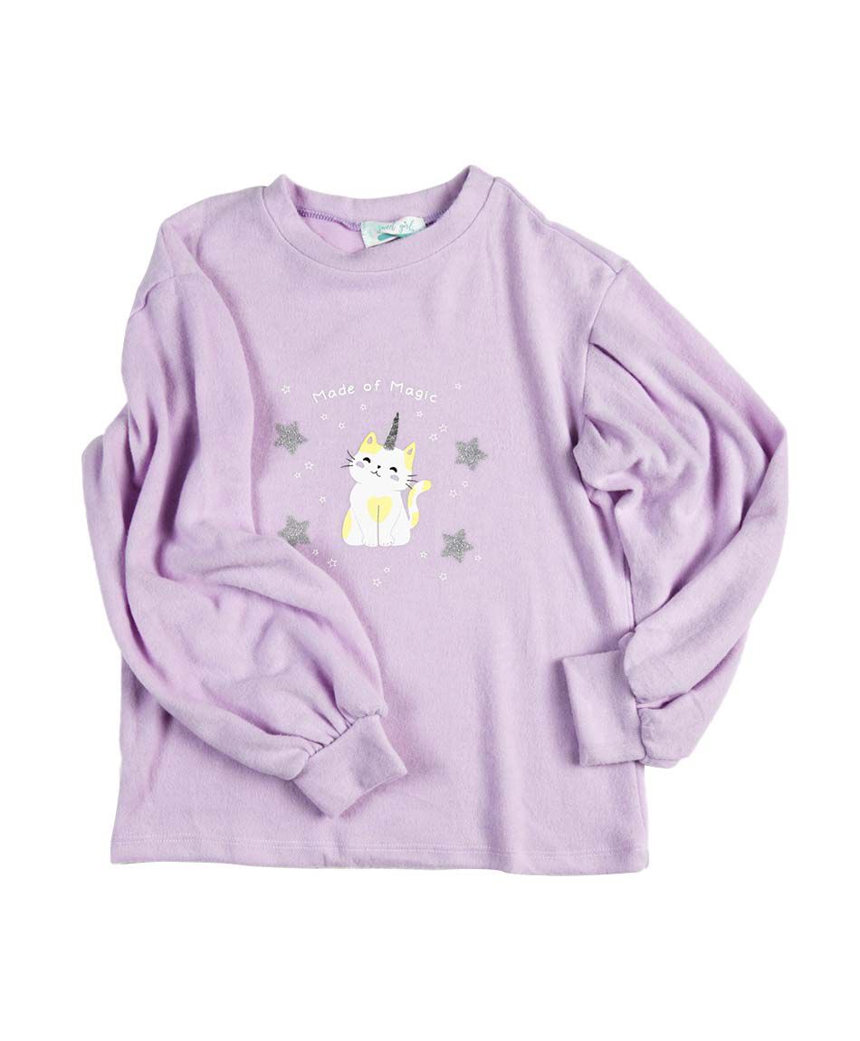 Sweater ni&ntilde;a gaticornio cuello redondo