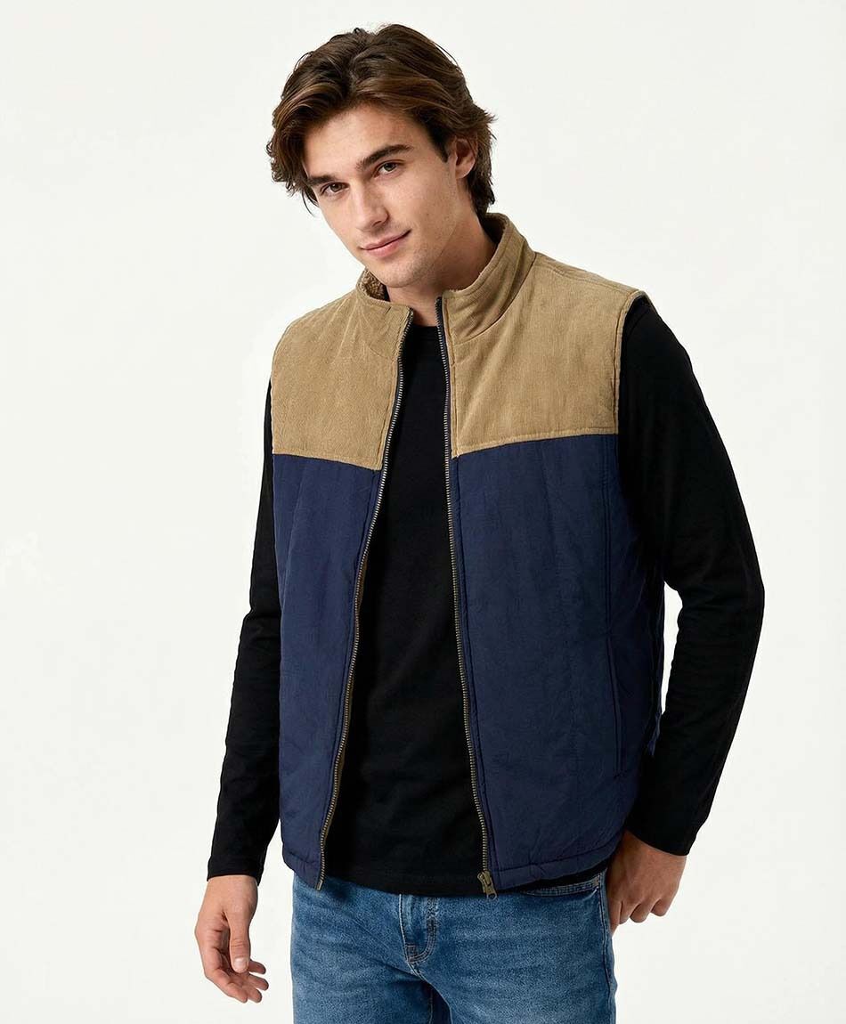 Parka hombre sin mangas bicolor