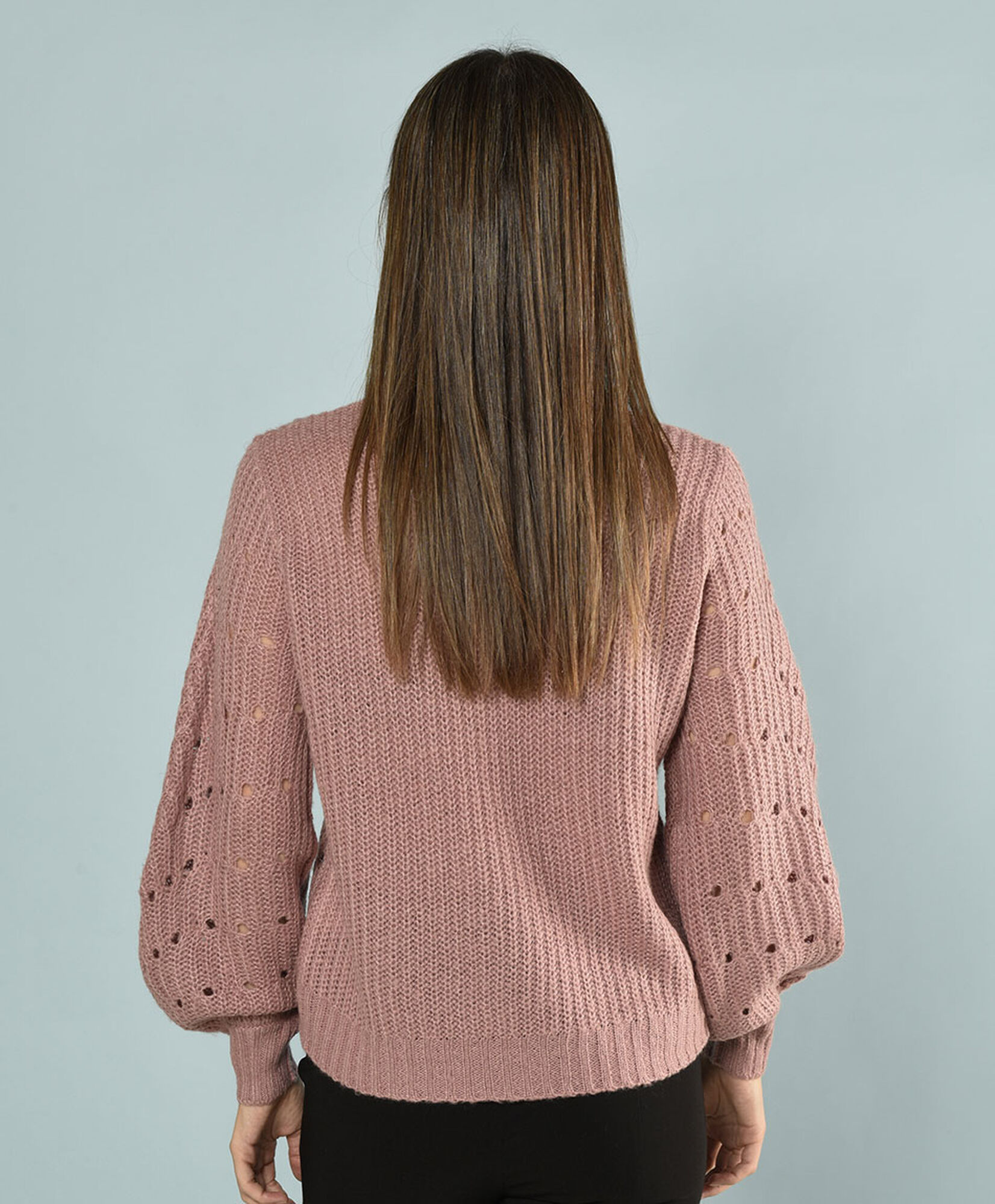 Sweater calado oversize cuello redondo Sweater calado oversize cuello redondo