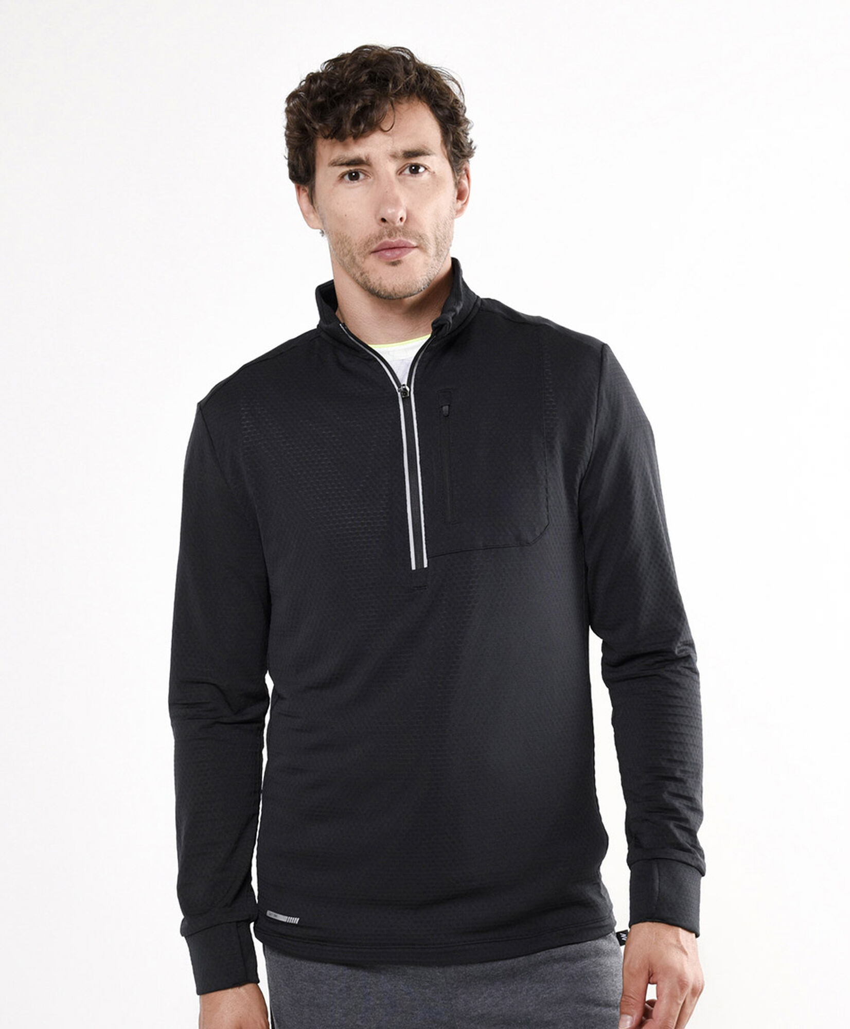 Polera deportiva hombre medio cierre Polera deportiva hombre medio cierre