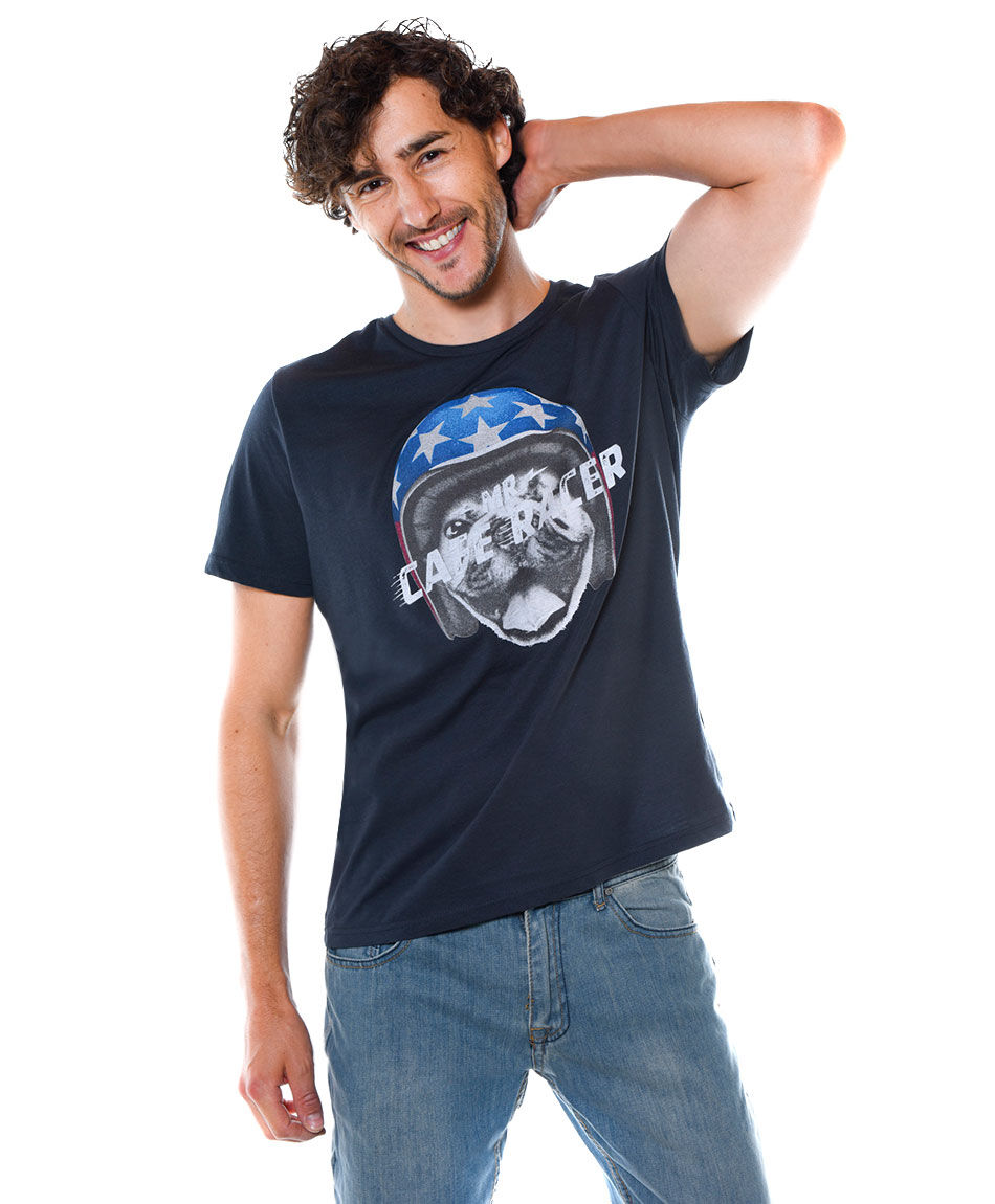 Polera estampada cuello redondo