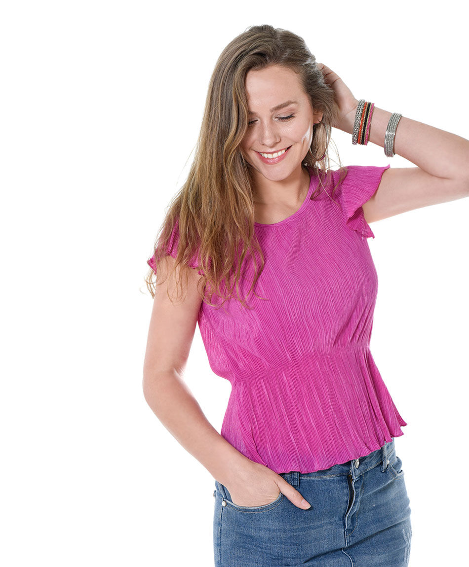 Polera plisada