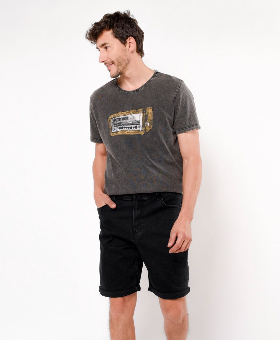 Short hombre denim negro