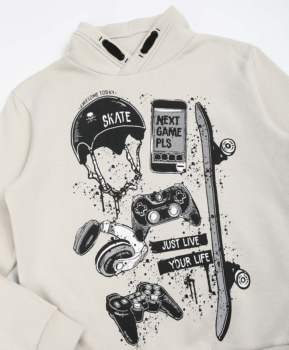 Poler&oacute;n ni&ntilde;o sin gorro skate beige