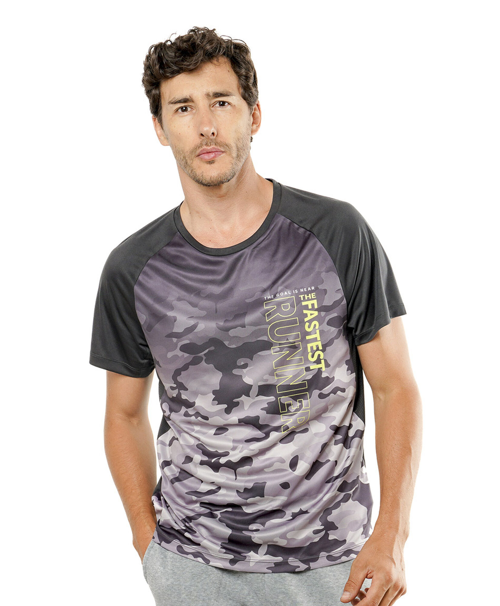 Polera deportiva hombre print camuflaje Polera deportiva hombre print camuflaje