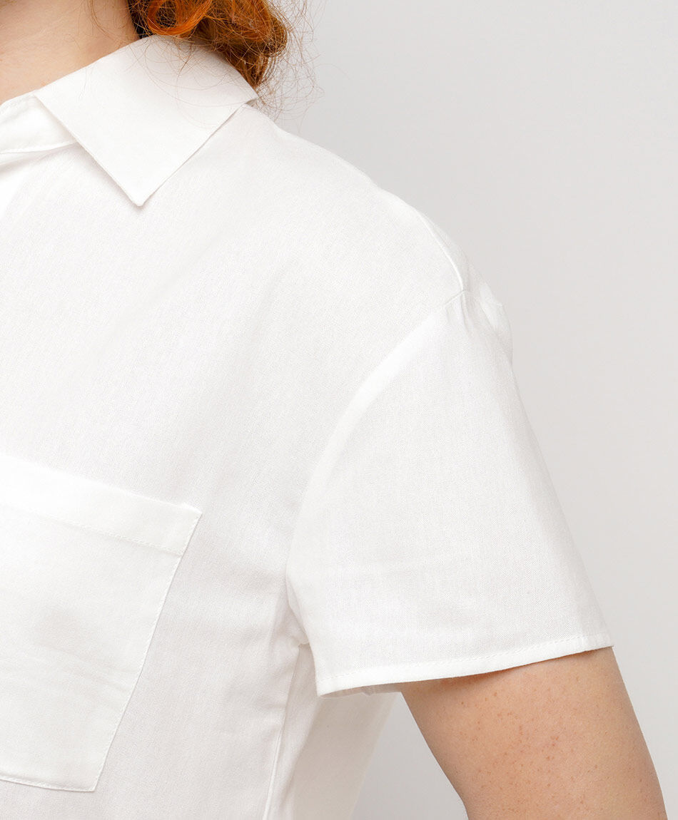 Blusa mujer bolsillo frontal