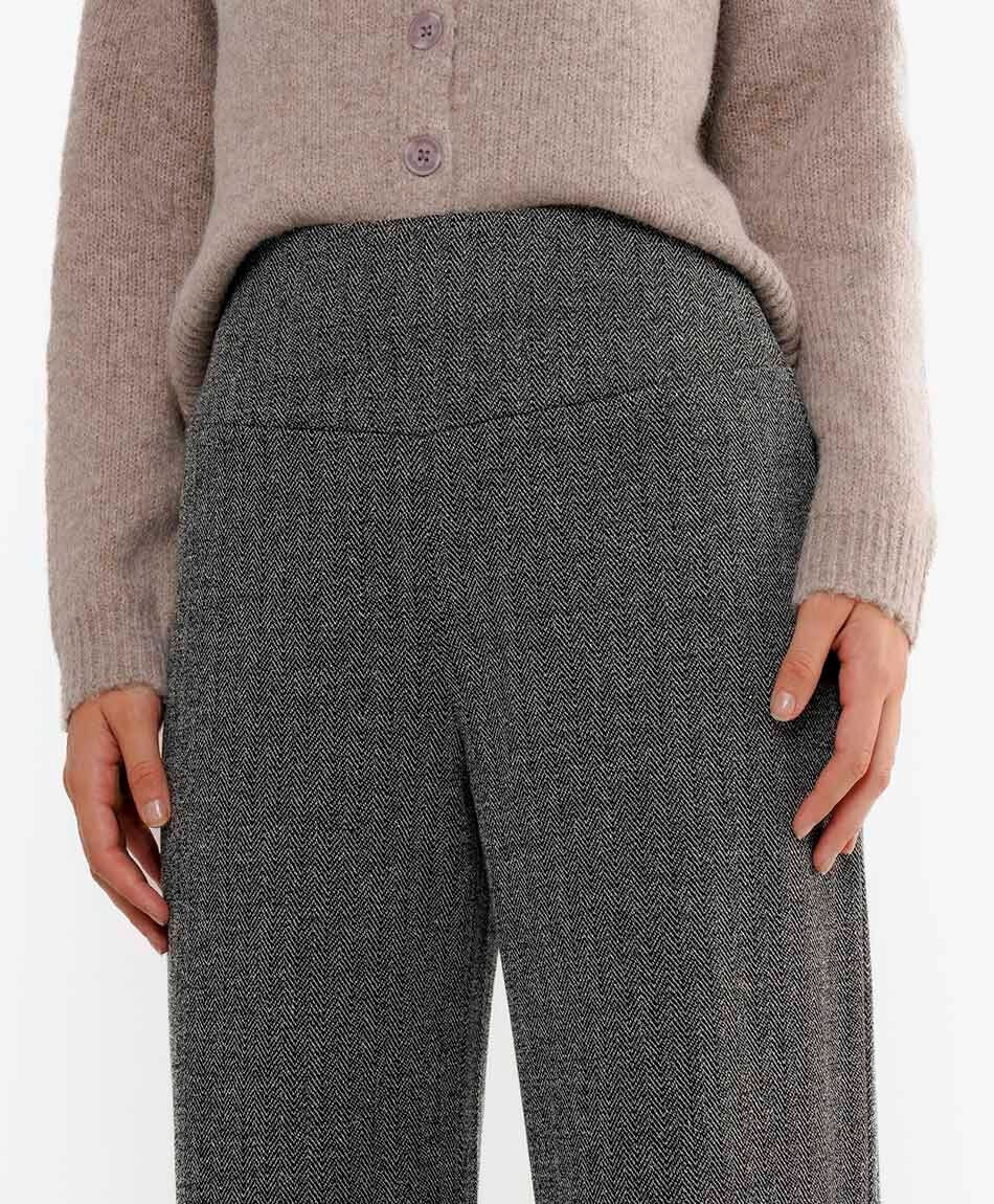 Pantal&oacute;n mujer jacquard espiga grey