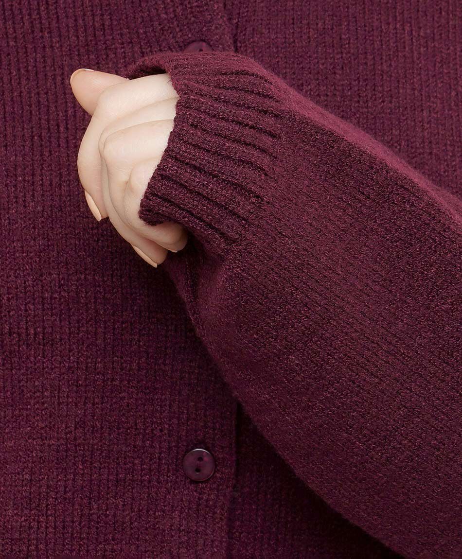 Cardigan mujer burdeo