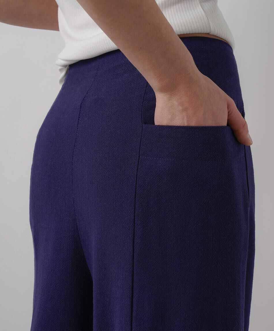 Pantal&oacute;n mujer lino navy