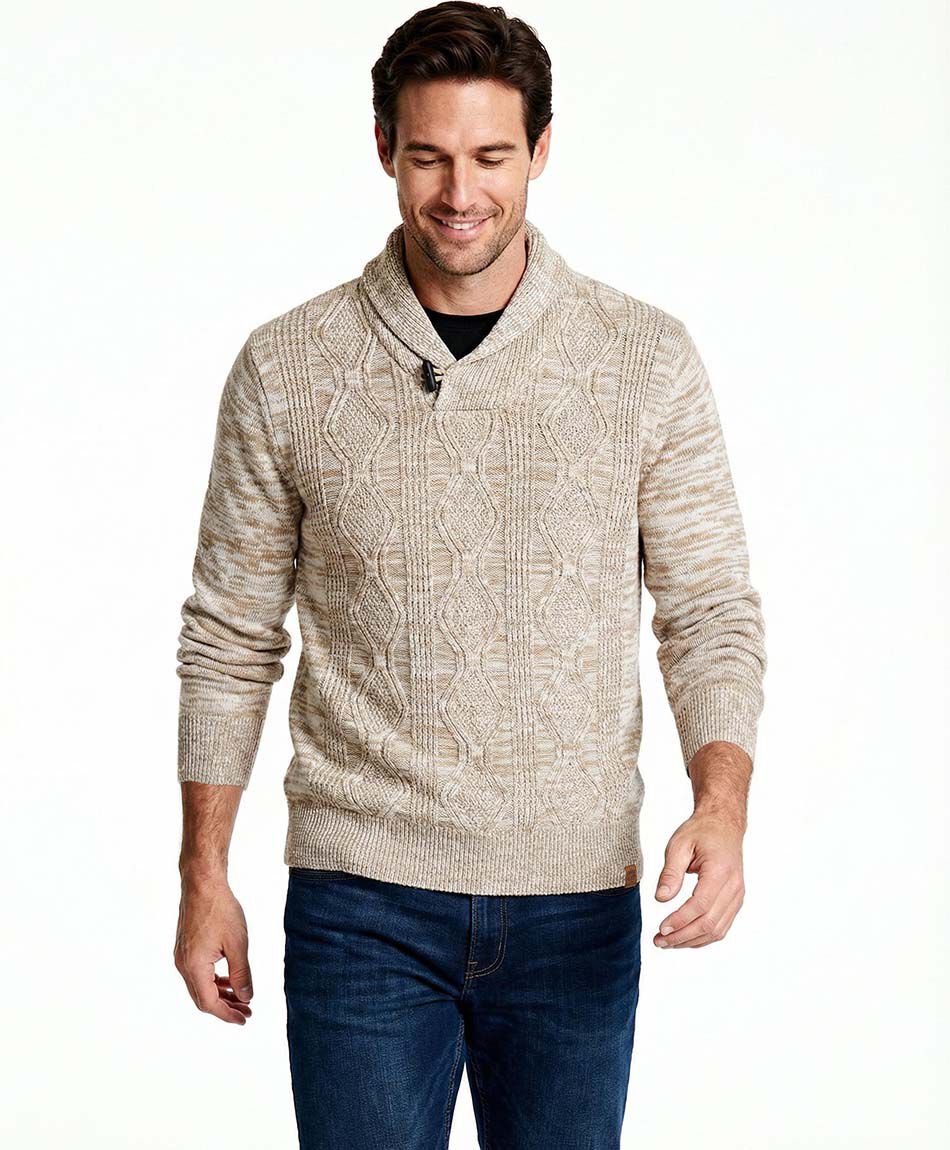 Sweater hombre crossant caf&eacute;