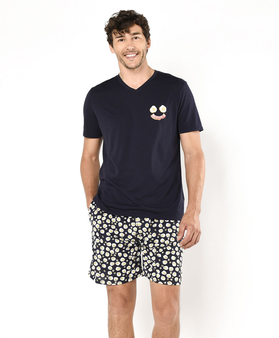 Pijama hombre estampado desayuno