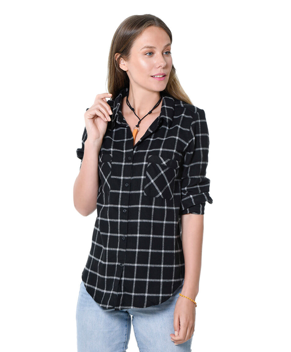 Blusa check ent con envivado