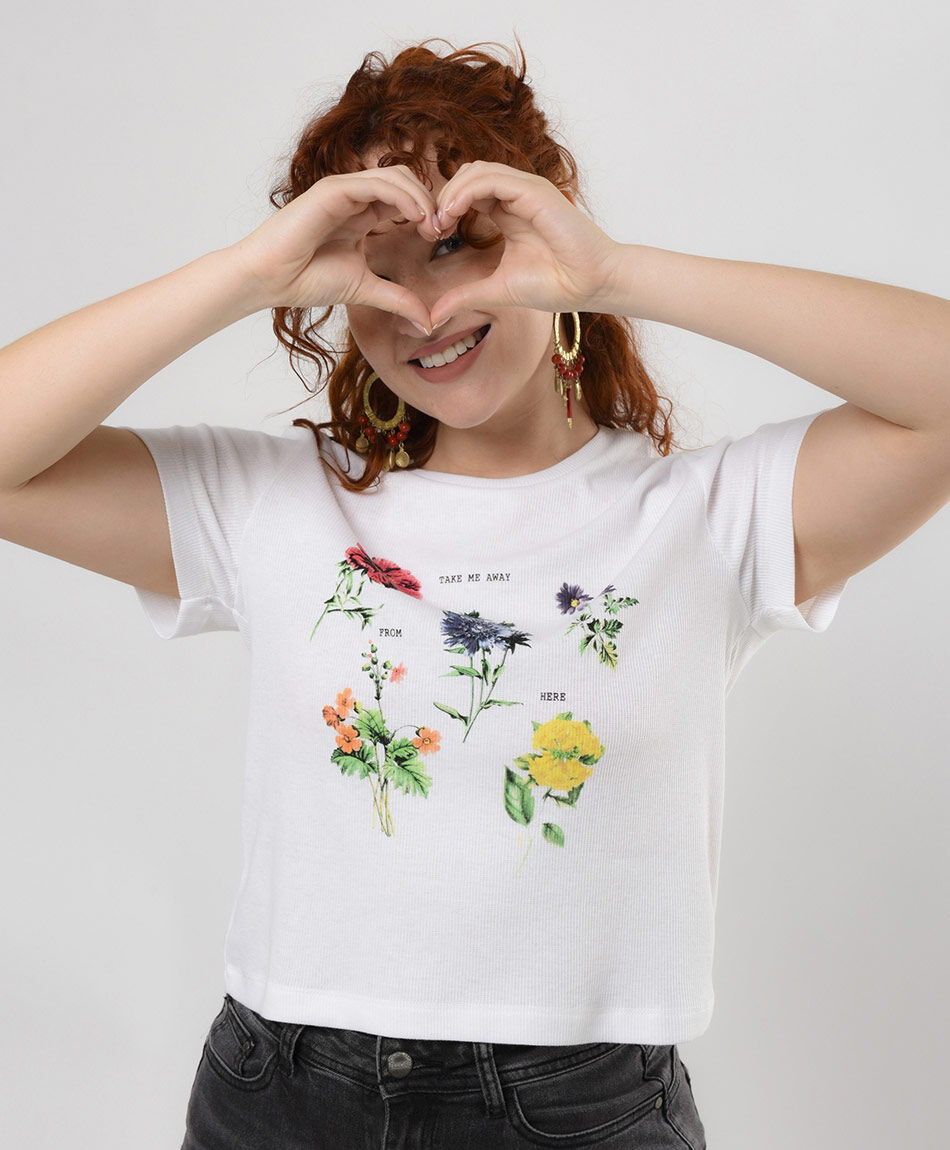 Polera mujer flores