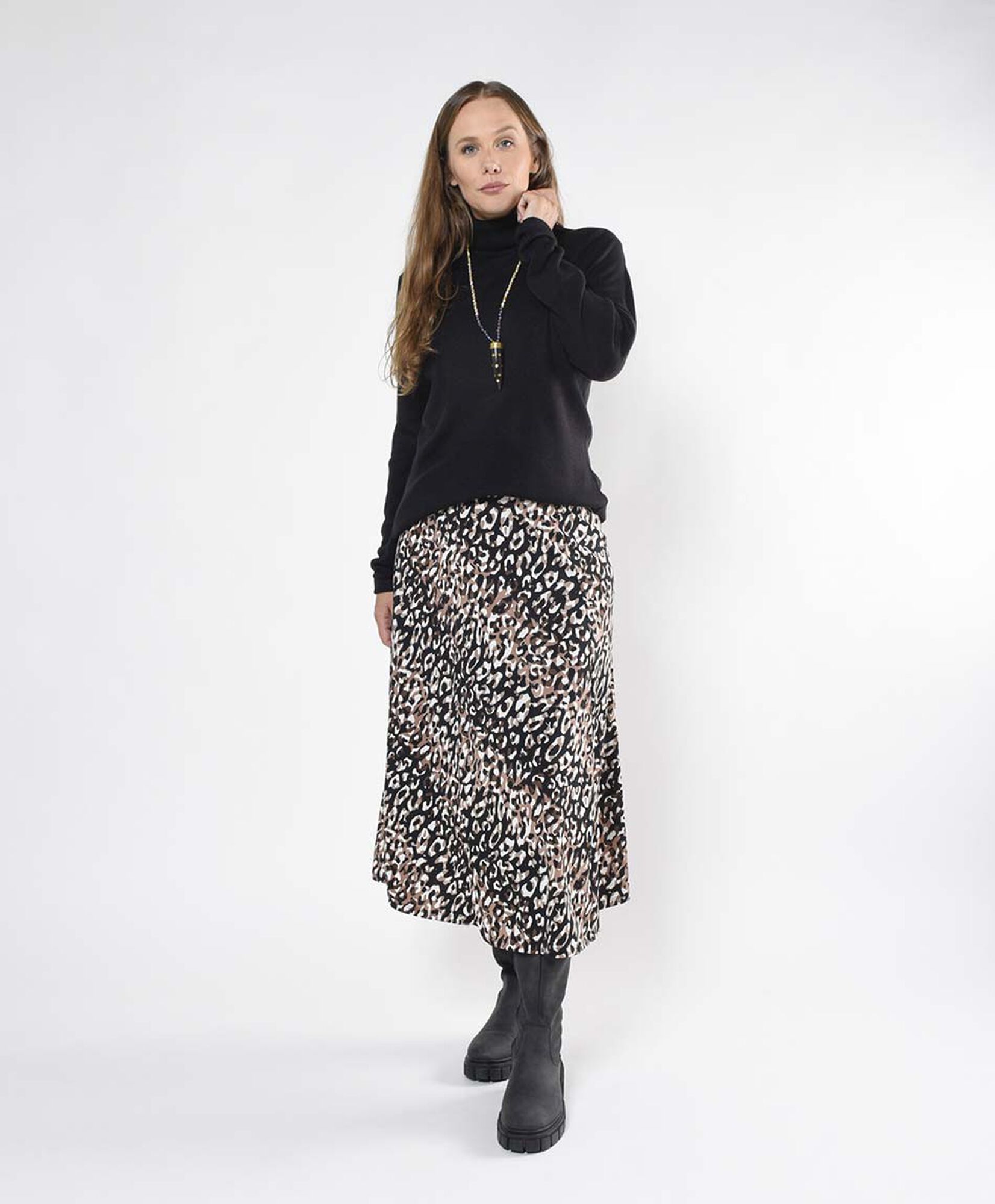 Falda mujer midi animal print leopardo Falda mujer midi animal print leopardo