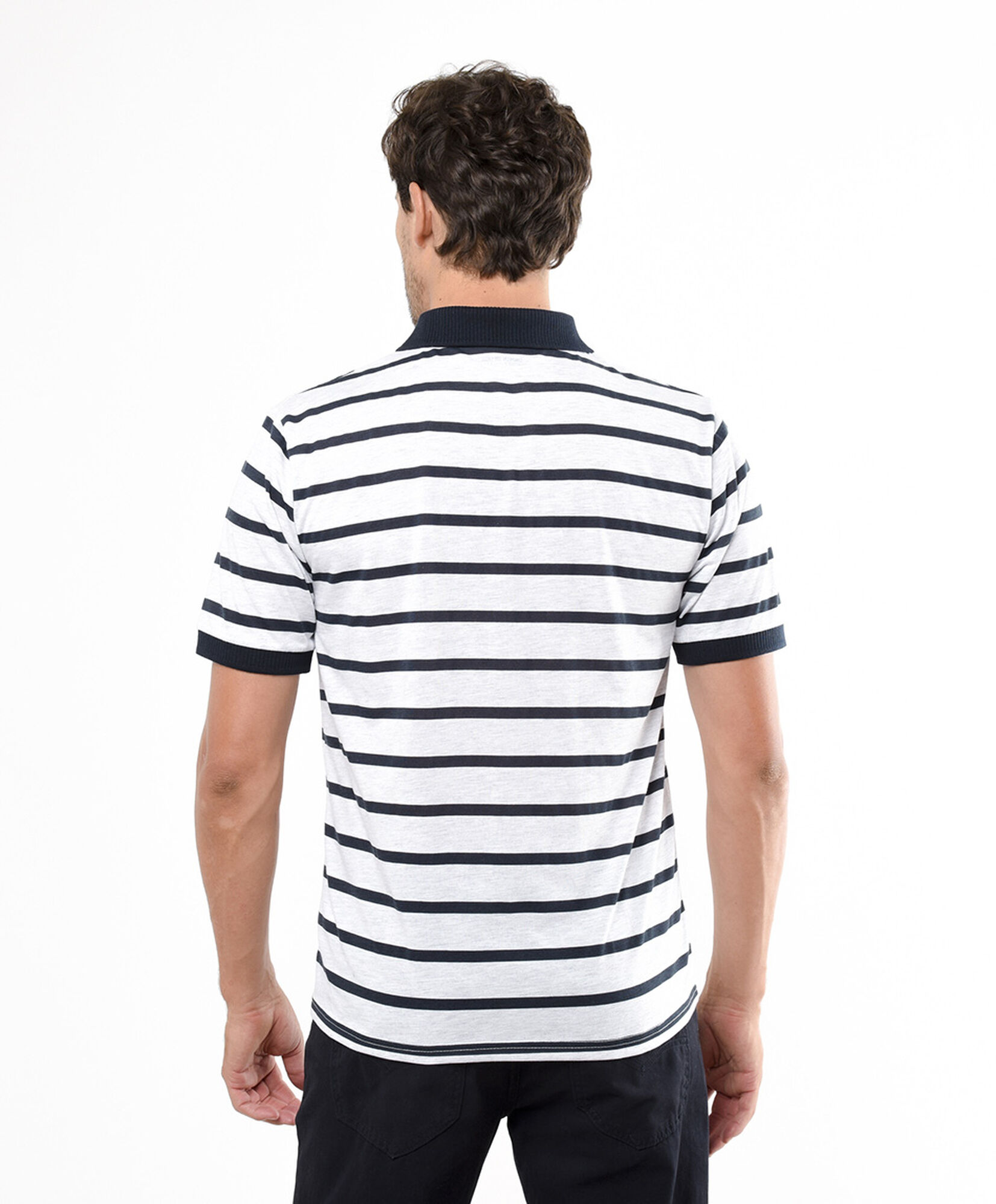 Polera hombre polo líneas bicolor Polera hombre polo líneas bicolor