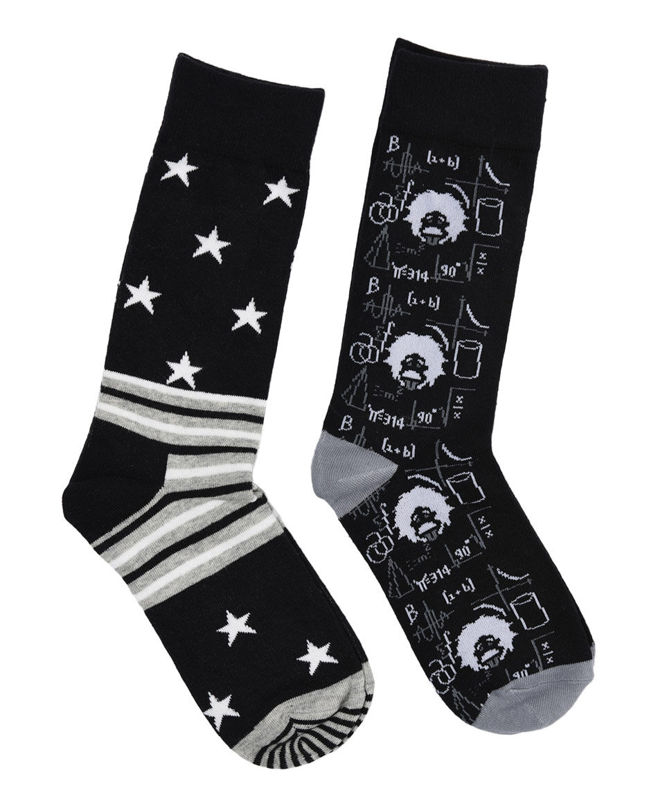 Pack 2 calcetines hombre estrellas y einstein