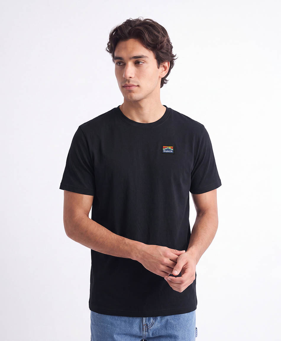 Polera hombre lisa logo